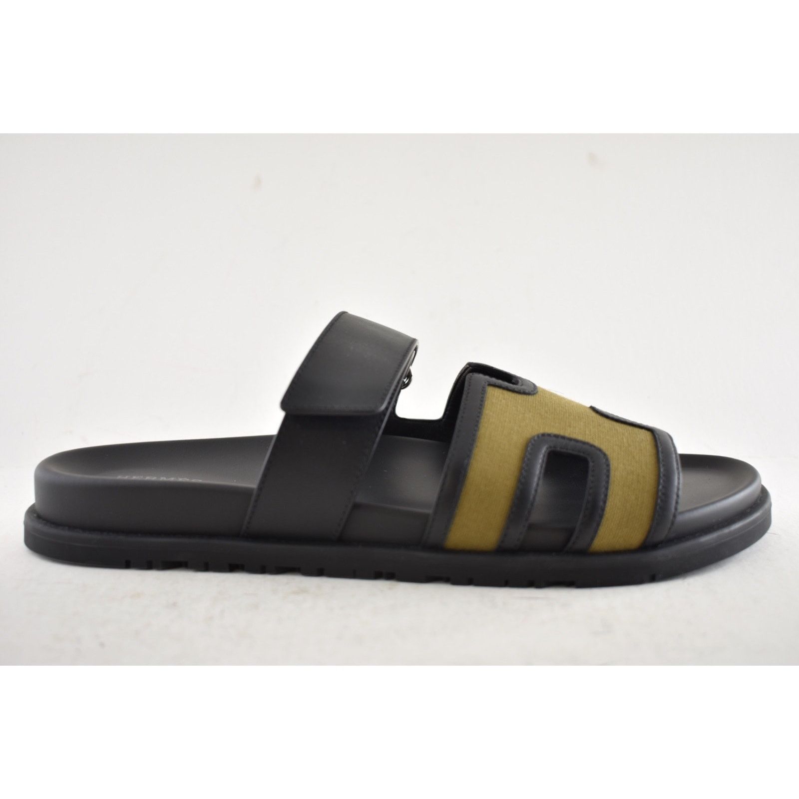 Hermes Hermes Chypre Sandal Mens Black Canvas Cargo Flat 45 12 Size US 12 / EU 45 - 2 Thumbnail