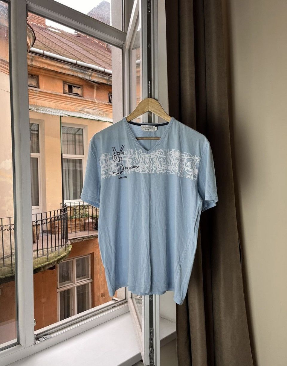 Yves Saint Laurent 🔥90's YSL Archive Monogram Vintage T Shirt Big Logo Tee Size US L / EU 52-54 / 3 - 3 Thumbnail