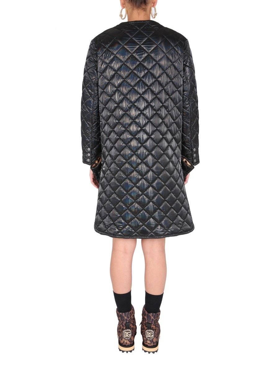 Dolce & Gabbana o1y0825 Crewneck Shell Coat in Black Size M / US 6-8 / IT 42-44 - 4 Thumbnail