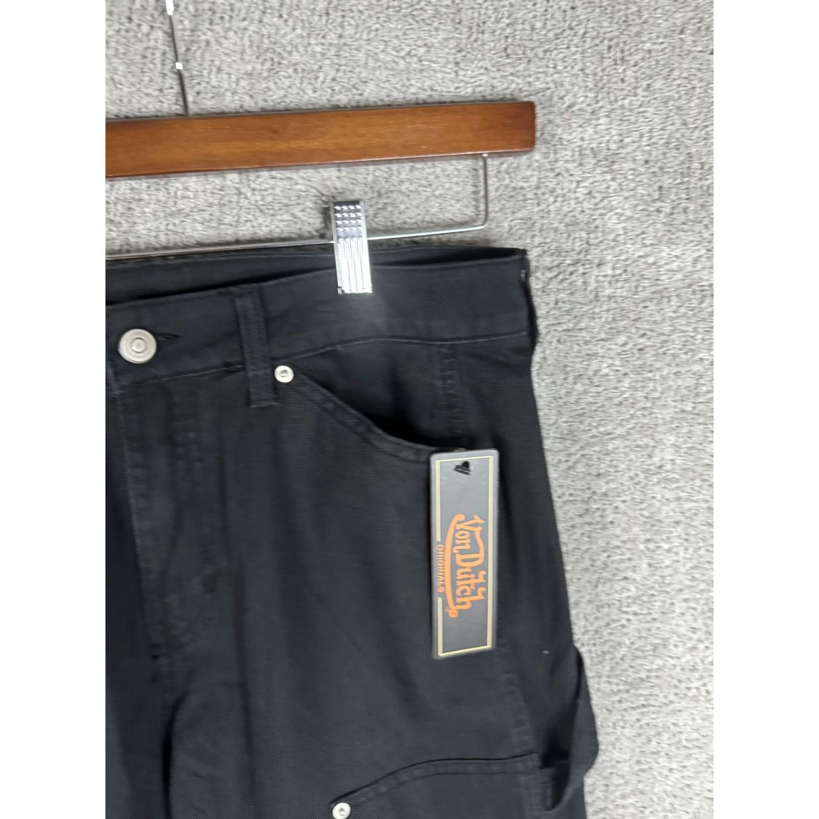 Von Dutch VINTAGE Von Dutch Jeans Mens 30x32 Black Carpenter Workwear Logo Size US 30 / EU 46 - 3 Thumbnail