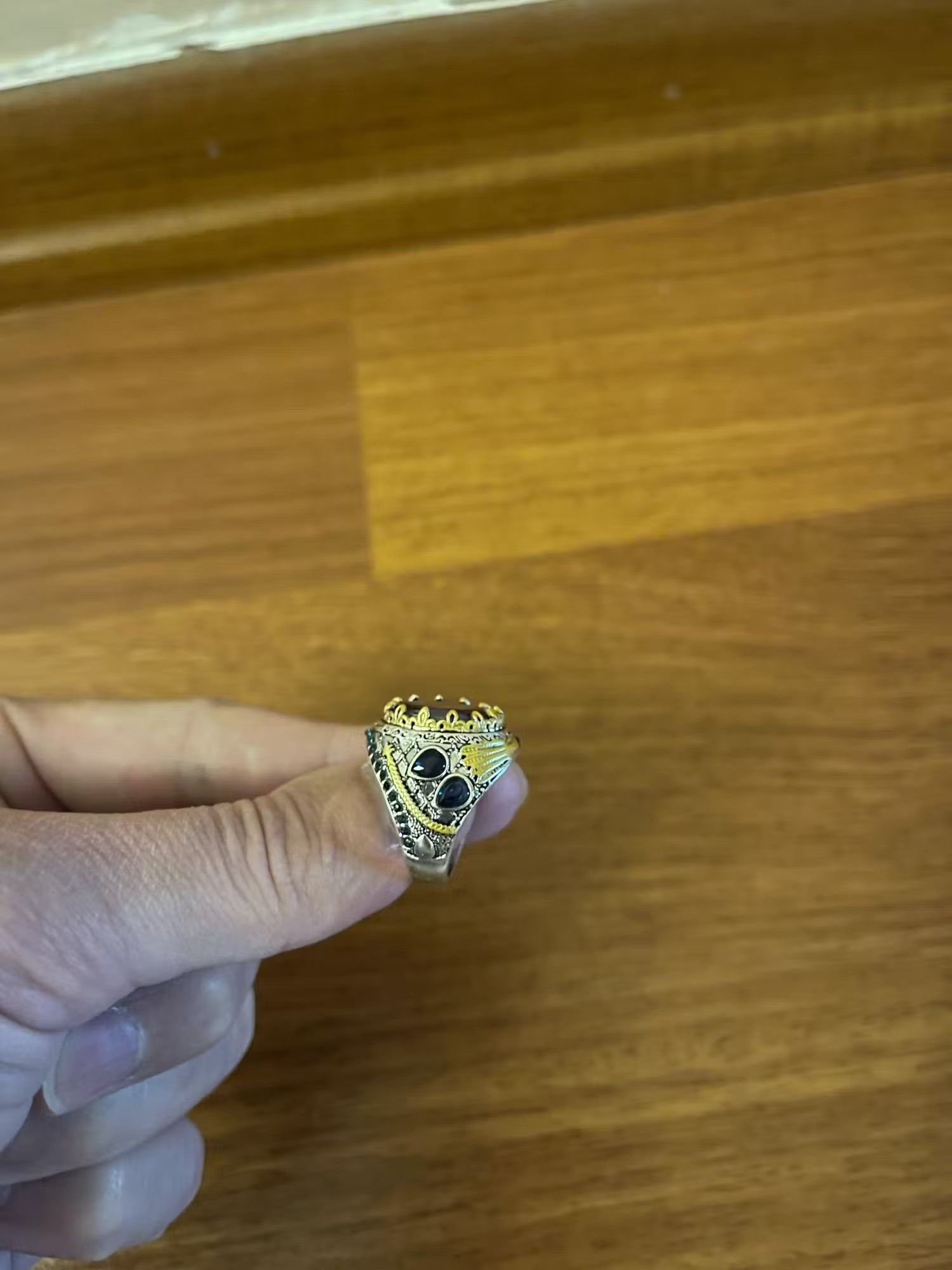 Jewelry × Vintage Vintage Metal Craftsman Engraved Signet Ring Size ONE SIZE - 4 Thumbnail