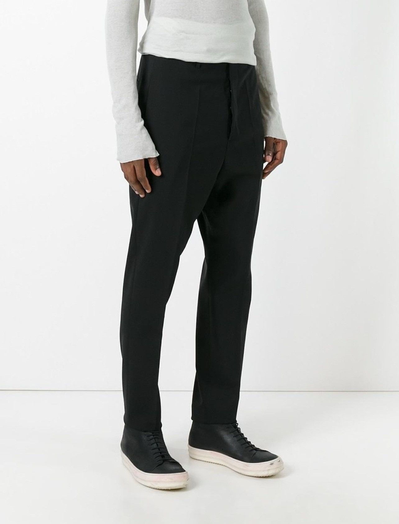 Image of Rick Owens Astaires Pants (Stiff Cotton) in Black, Men's (Size 30)