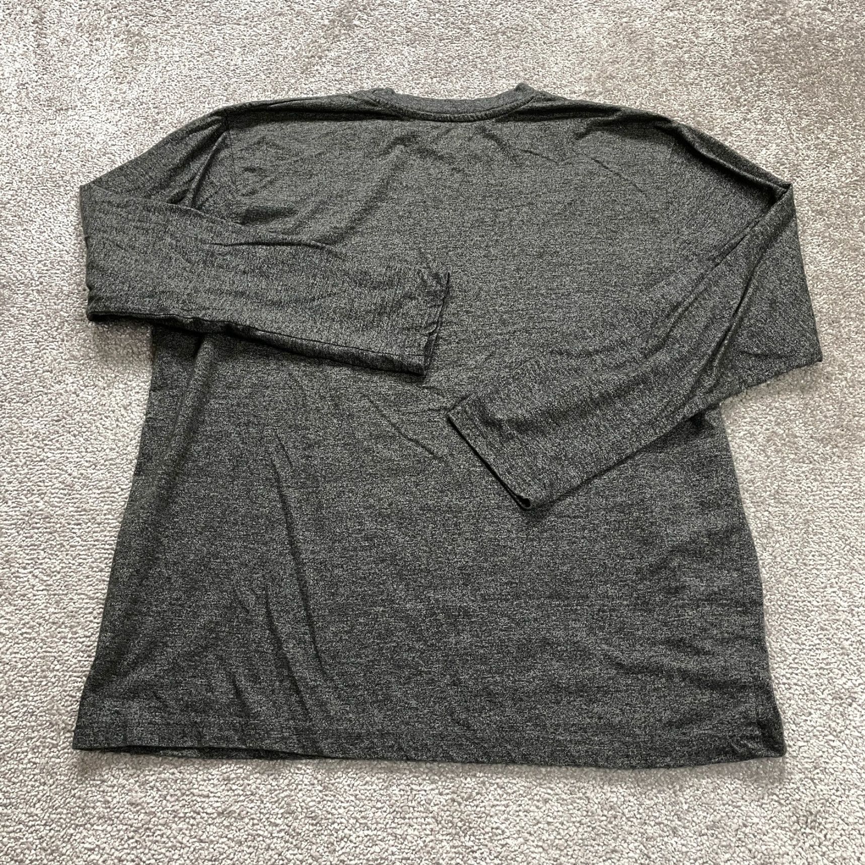 Beverly Hills Polo Club Beverly Hills Polo Club Shirt Mens L Gray Solid Long Sleeve Charcoal Cotton Polyester Crew Neck T-Shirt Size US L / EU 52-54 / 3 - 6 Thumbnail