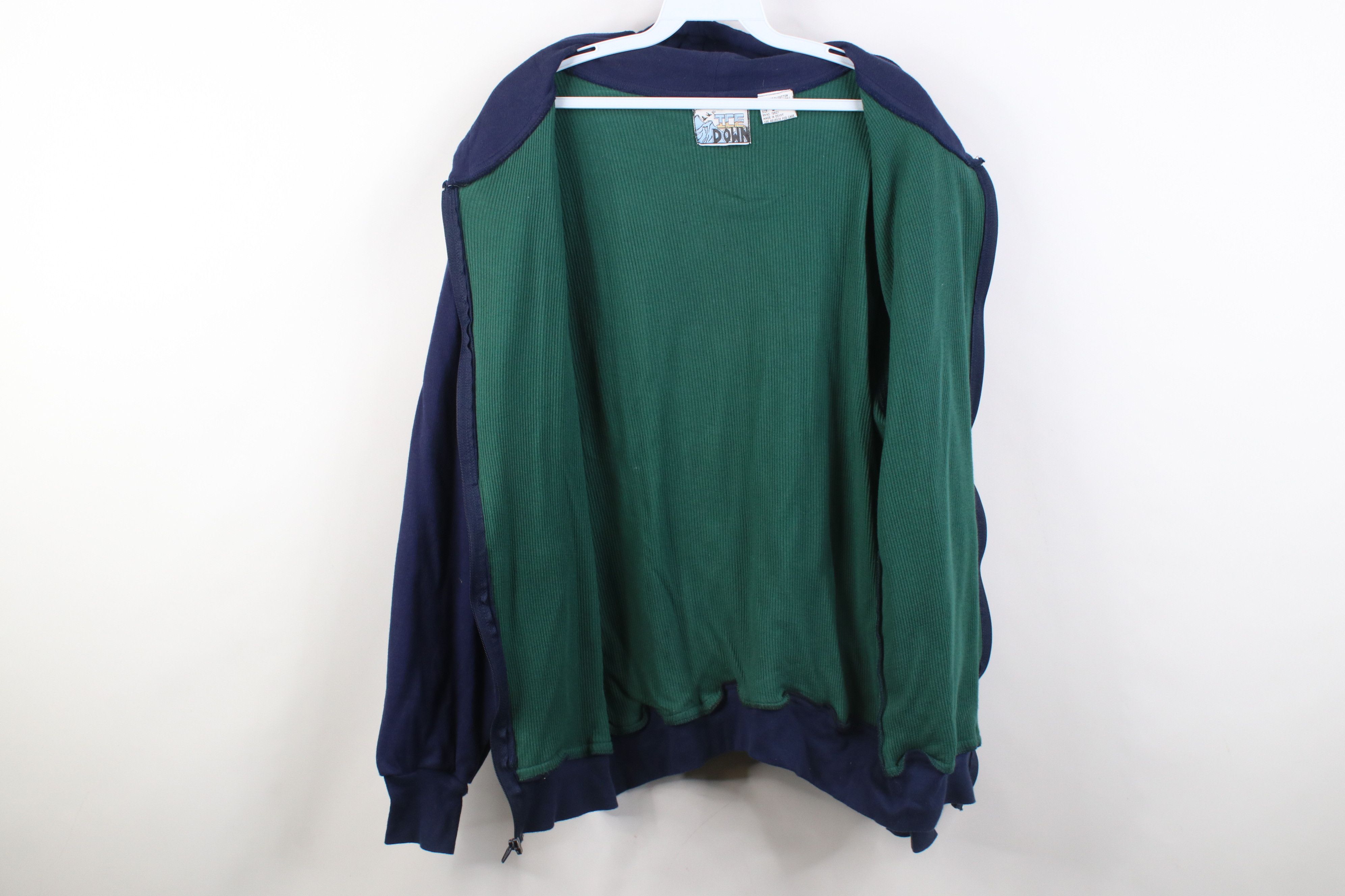 Vintage Vintage 90s Streetwear Thermal Waffle Knit Lined Zip Hoodie Size L / US 10 / IT 46 - 10 Thumbnail