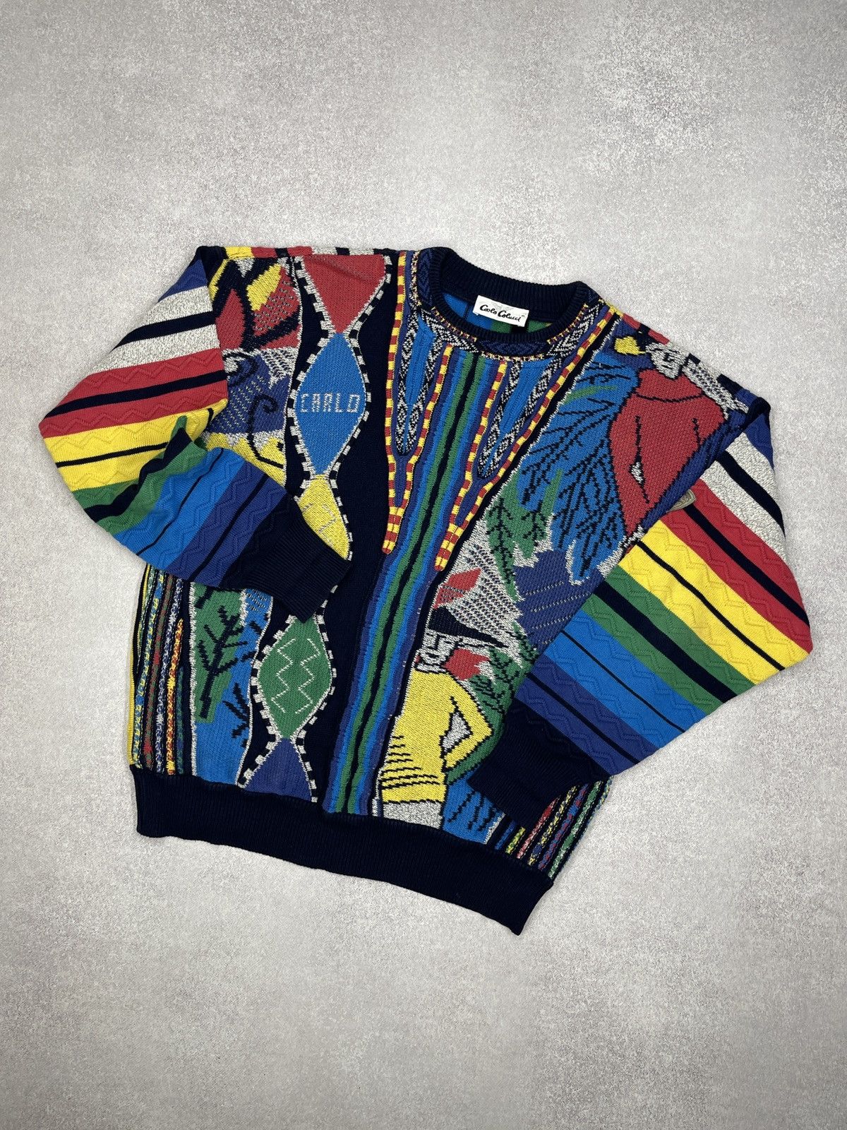 Vintage Carlo Colucci Multicolored Sweater Coogi Style