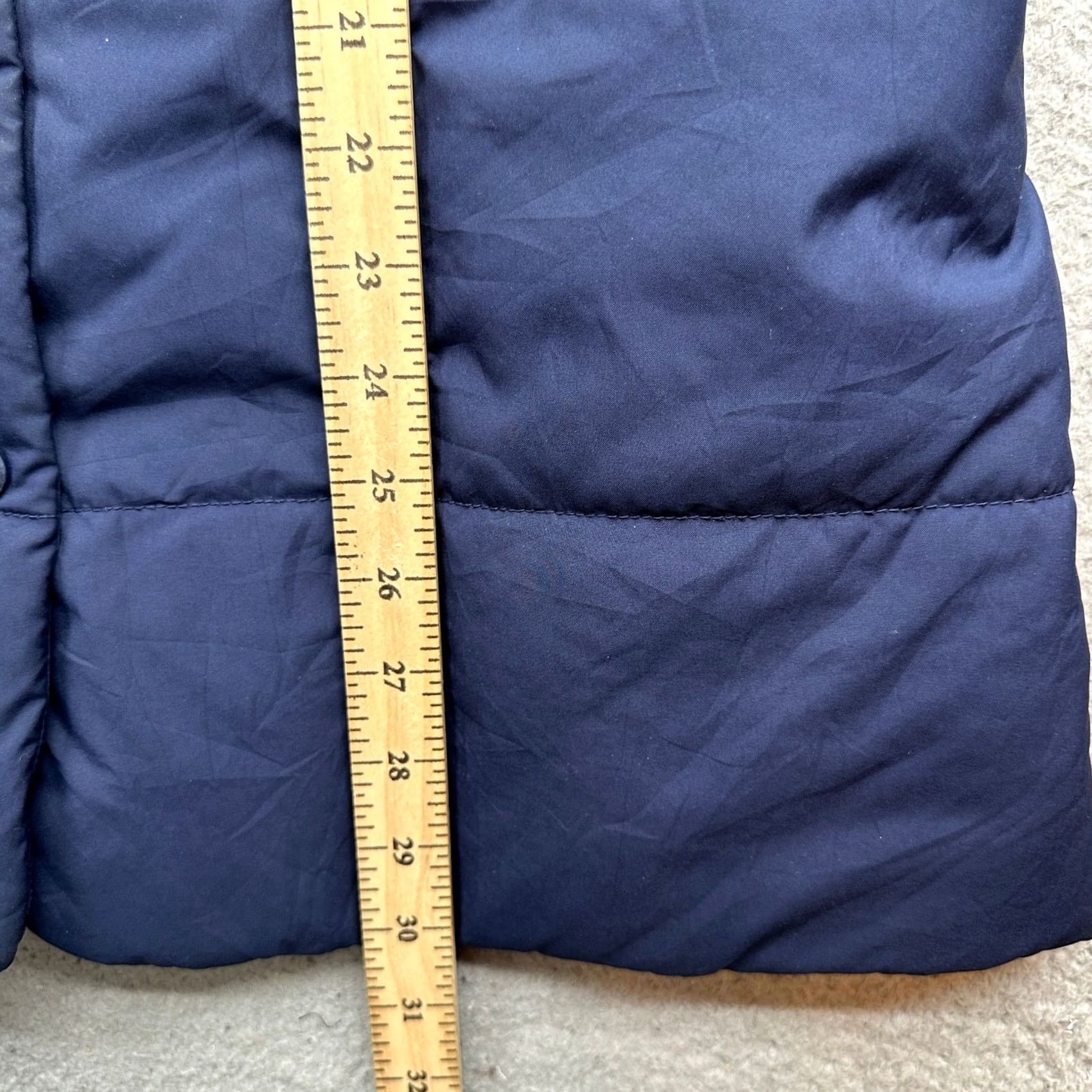 Vintage LL Bean DDJ6 Blue Quilted Puffer Coat Womens Medium Snap Front Mid Length Jacket Size M / US 6-8 / IT 42-44 - 6 Thumbnail