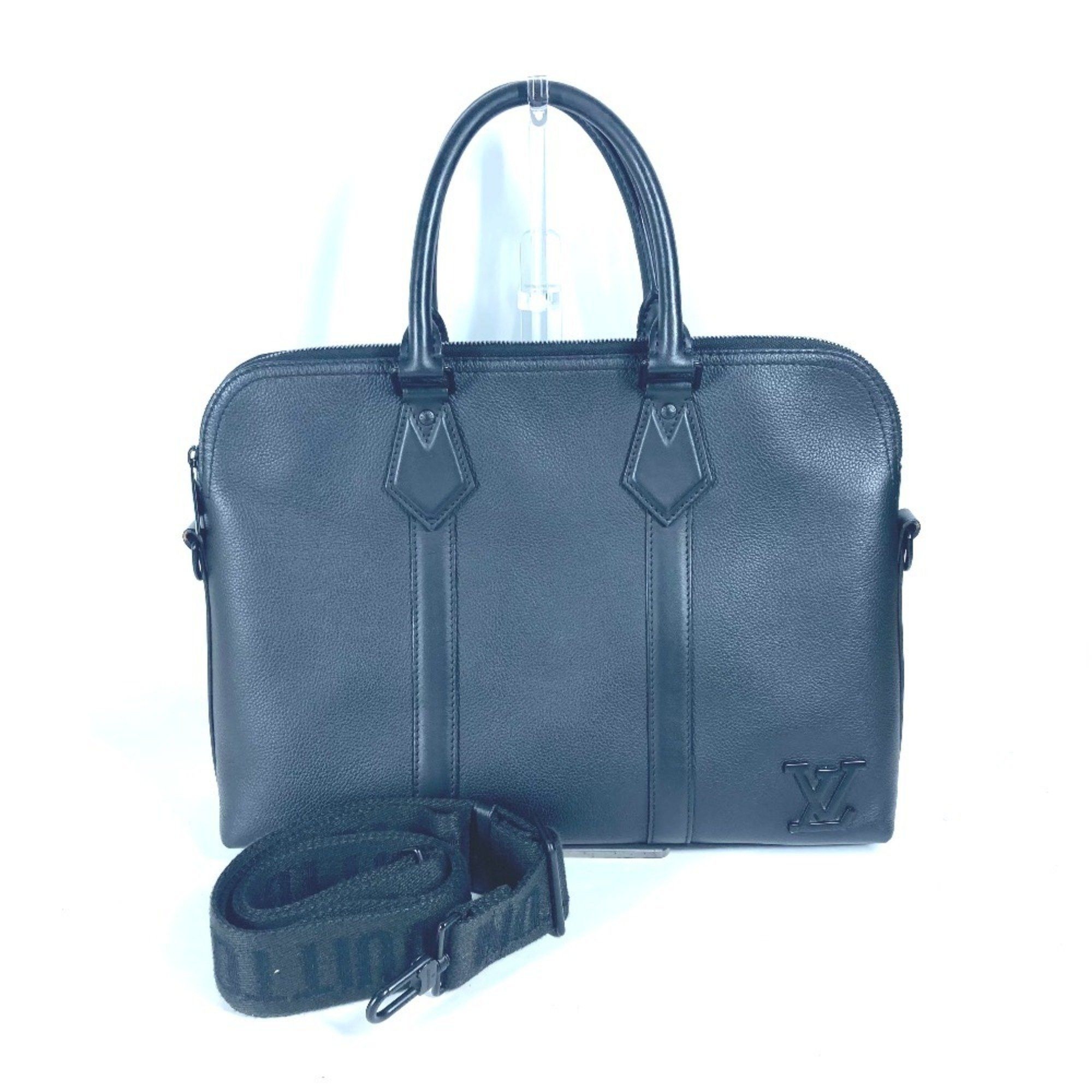 Louis Vuitton LOUIS VUITTON M59159 LV Aerogram Take-Off Briefcase Document Bag 2WAY Tote Shoulder Business Leather Men's Noir Black Size ONE SIZE - 1 Thumbnail