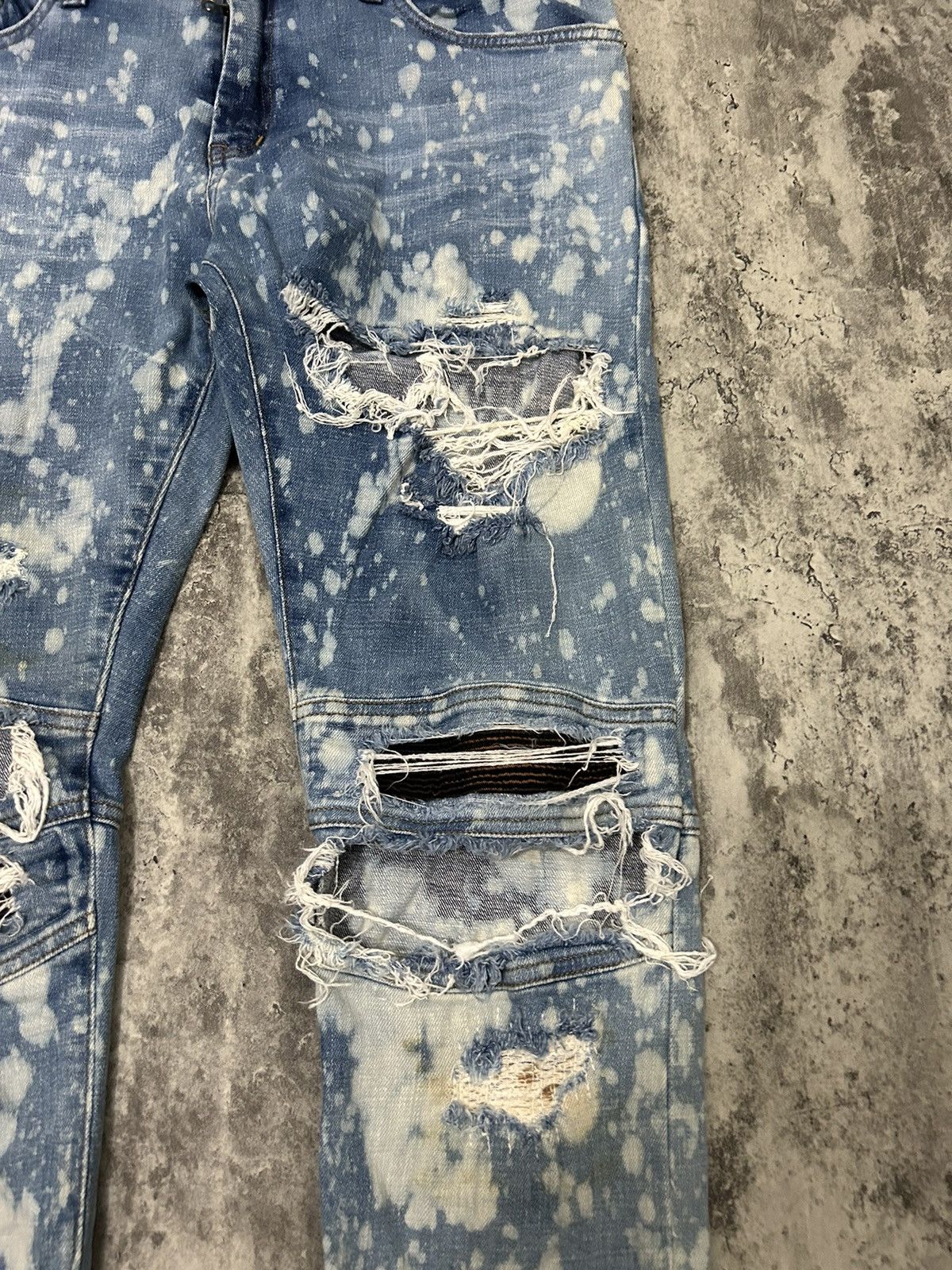 Japanese Brand Halo Tokyo Japan Acid Wash Distressed Jeans Size US 33 - 5 Thumbnail