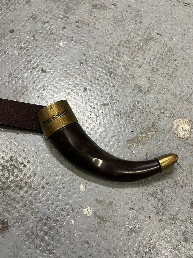 Just Cavalli 2000s Cavalli Black Spice Brown Leather Belt Size ONE SIZE - 6 Thumbnail