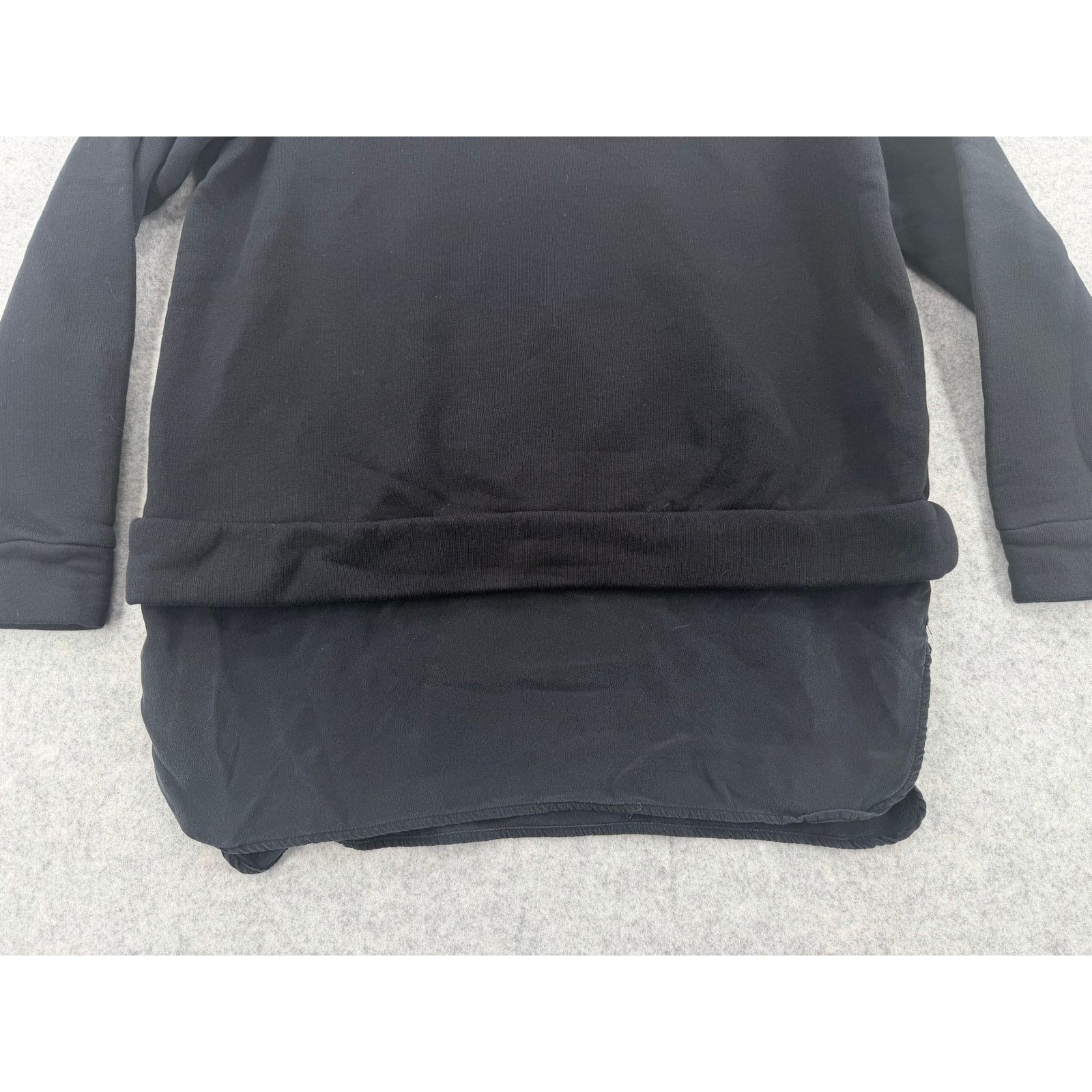 Cos COS Layered Soft Cotton Silk Black Mock Neck Sweatshirt Size S / US 4 / IT 40 - 3 Thumbnail
