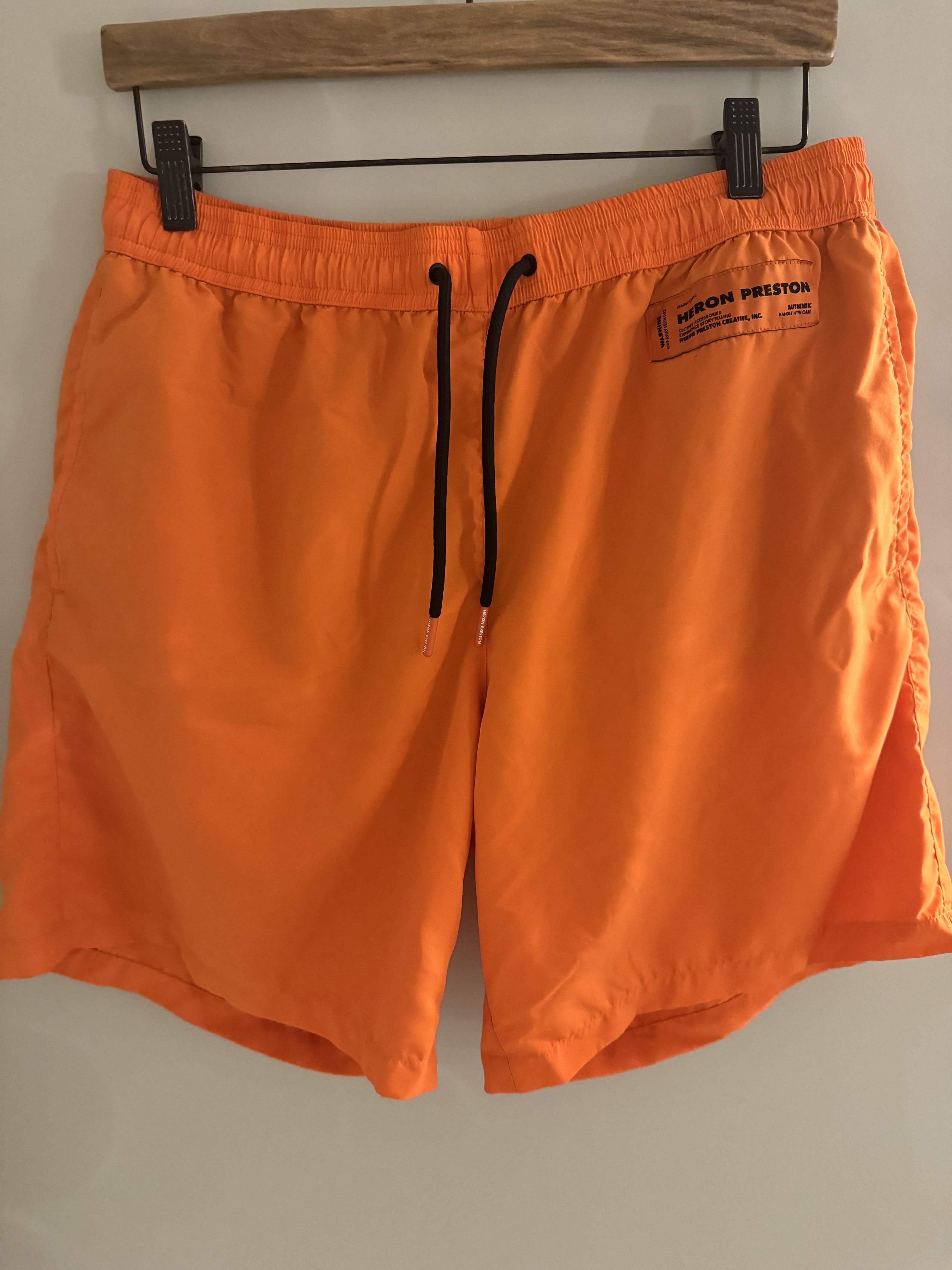 image of Heron Preston Swimming Shorts L in Orange, Men's (Size 33)