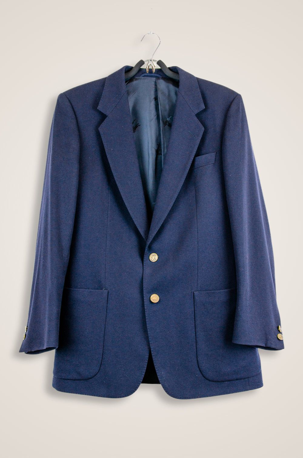 Prada Burberrys Navy Wool Blazer w/ Crest Buttons – M/L Size 48R - 1 Thumbnail