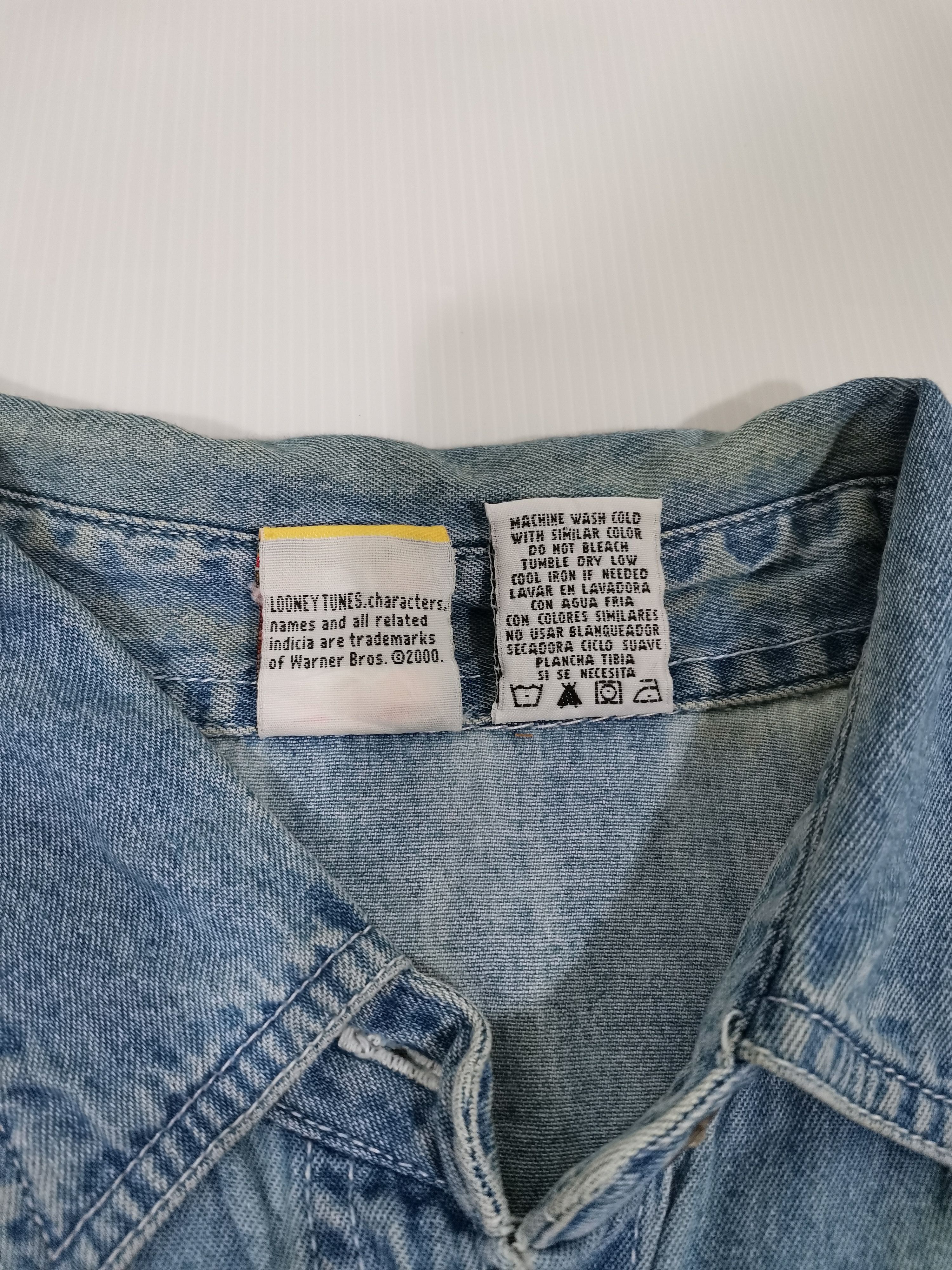 Vintage × Warner Bros Vtg 2000s Looney Tunes Tweety Denim Shirt Button-Up Blouse Size XL / US 12-14 / IT 48-50 - 5 Thumbnail