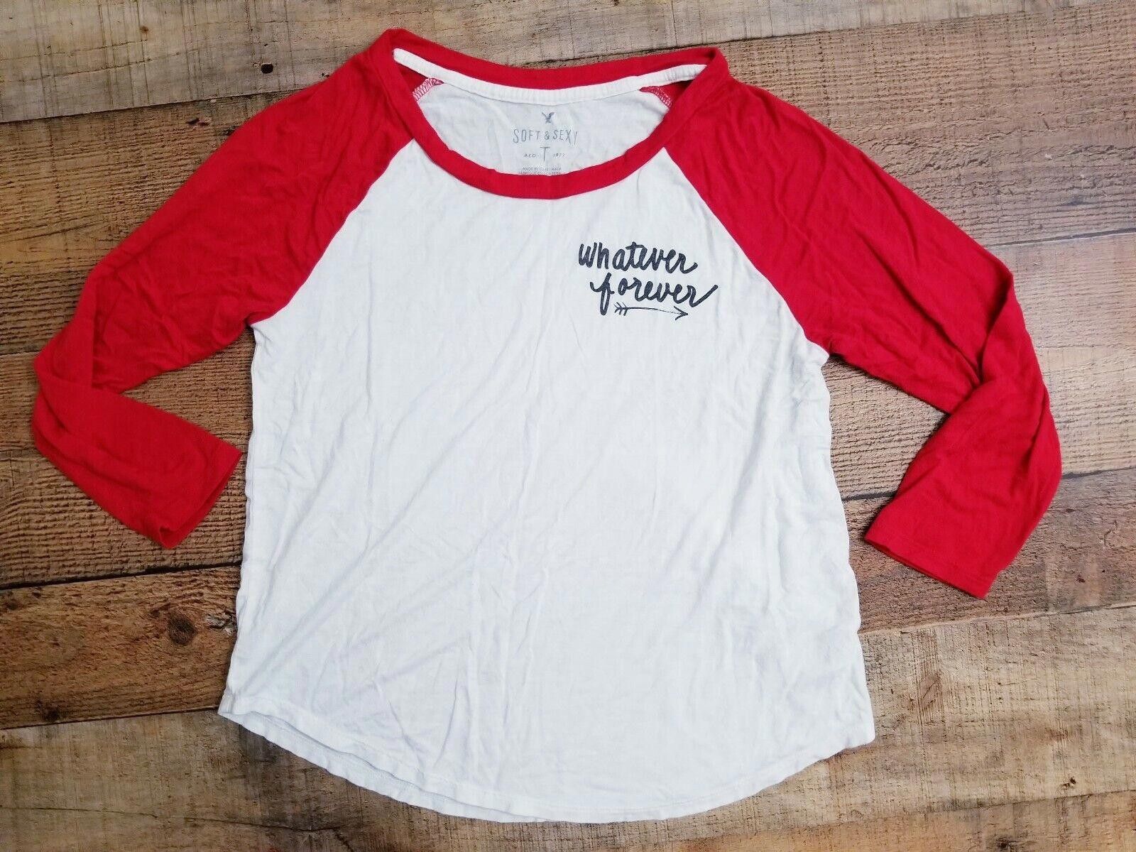 Designer American Eagle Soft And Sexy Tee Extra Small Baseball Shirt Size XS / US 0-2 / IT 36-38 - 1 Thumbnail