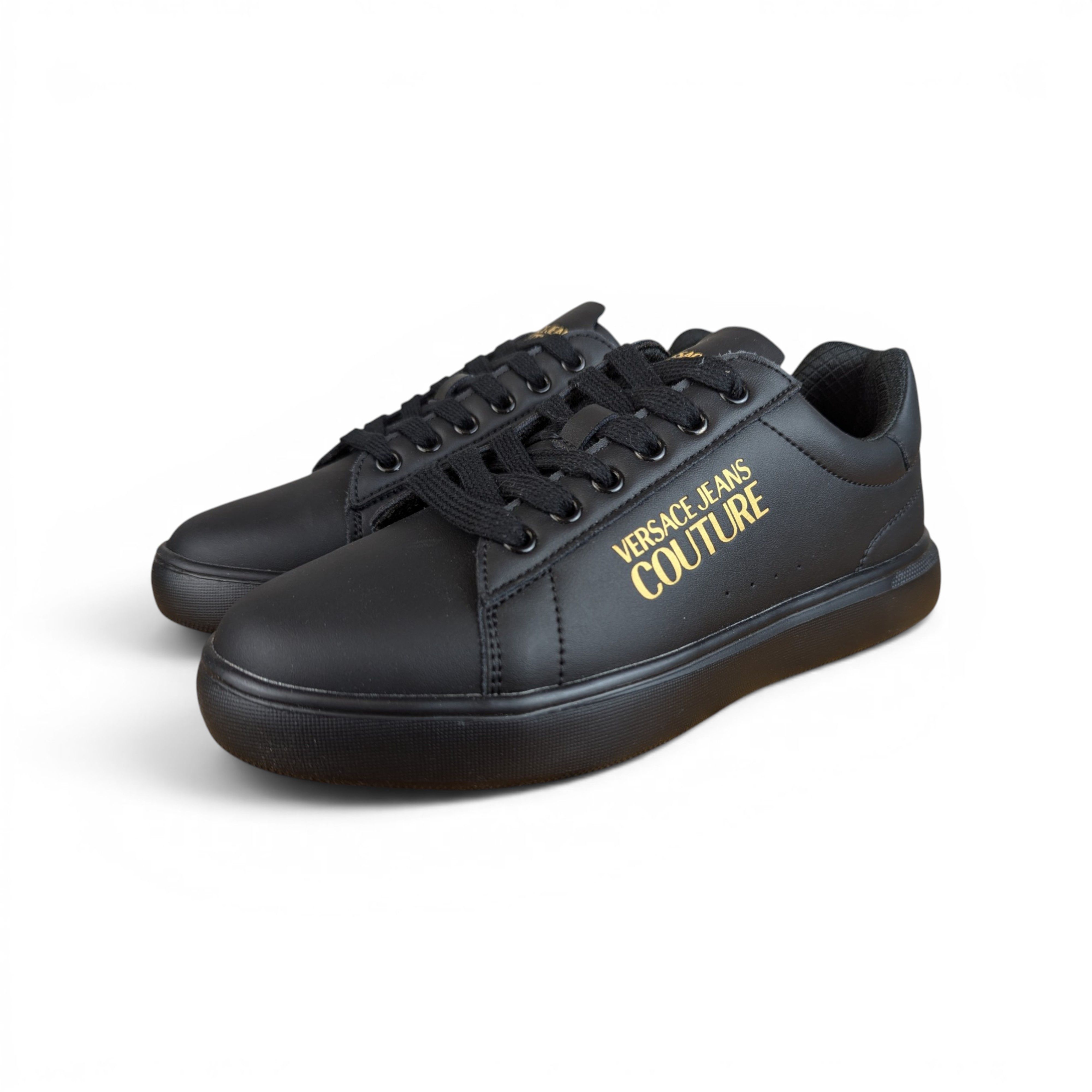 Versace Jeans Couture VERSACE JEANS COUTURE ALL BLACK SNEAKERS WITH LOGO Size US 7 / IT 37 - 1 Thumbnail