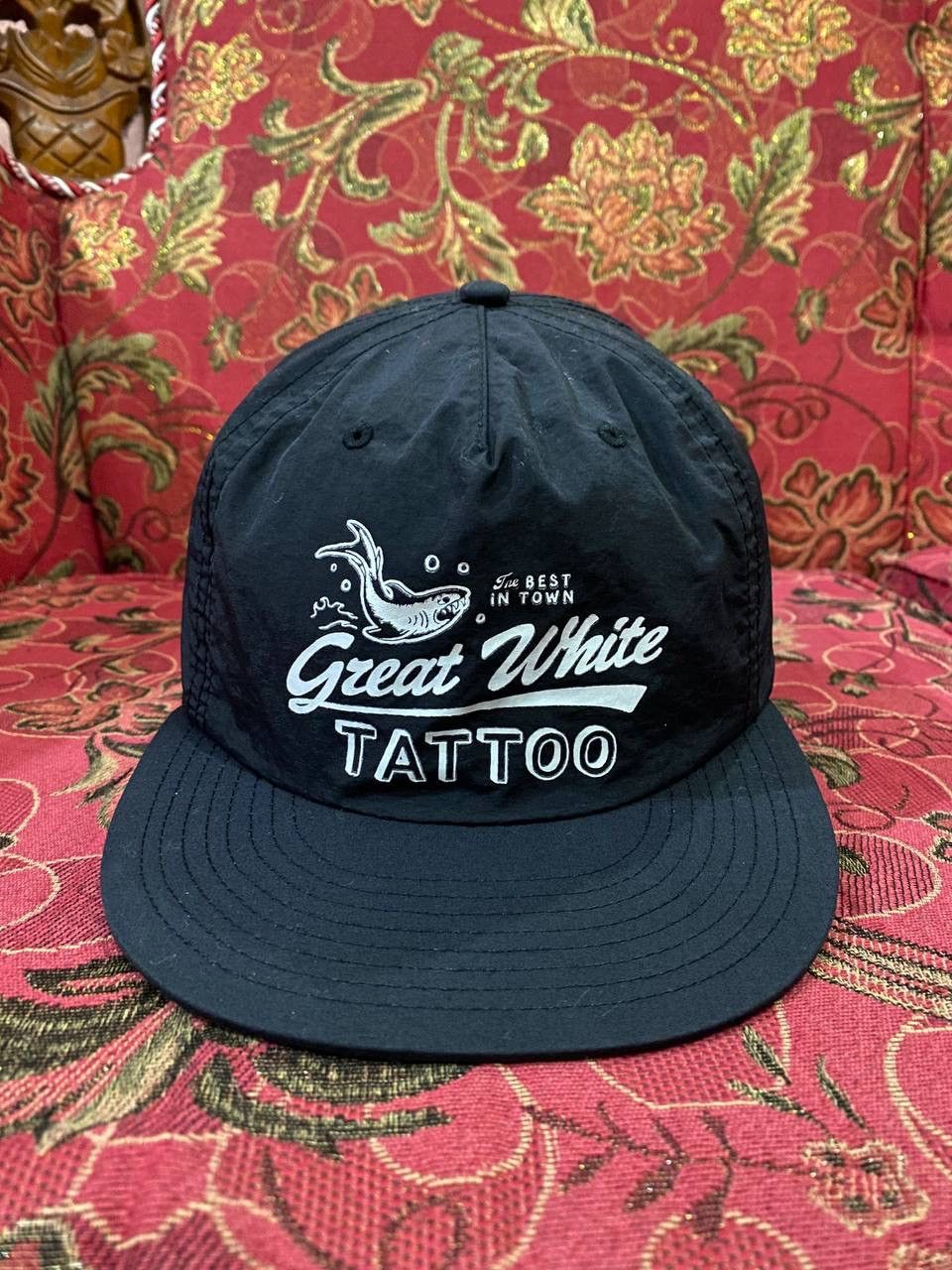 Vintage Great White Tatto Cafe Racer Motorcycle Cap