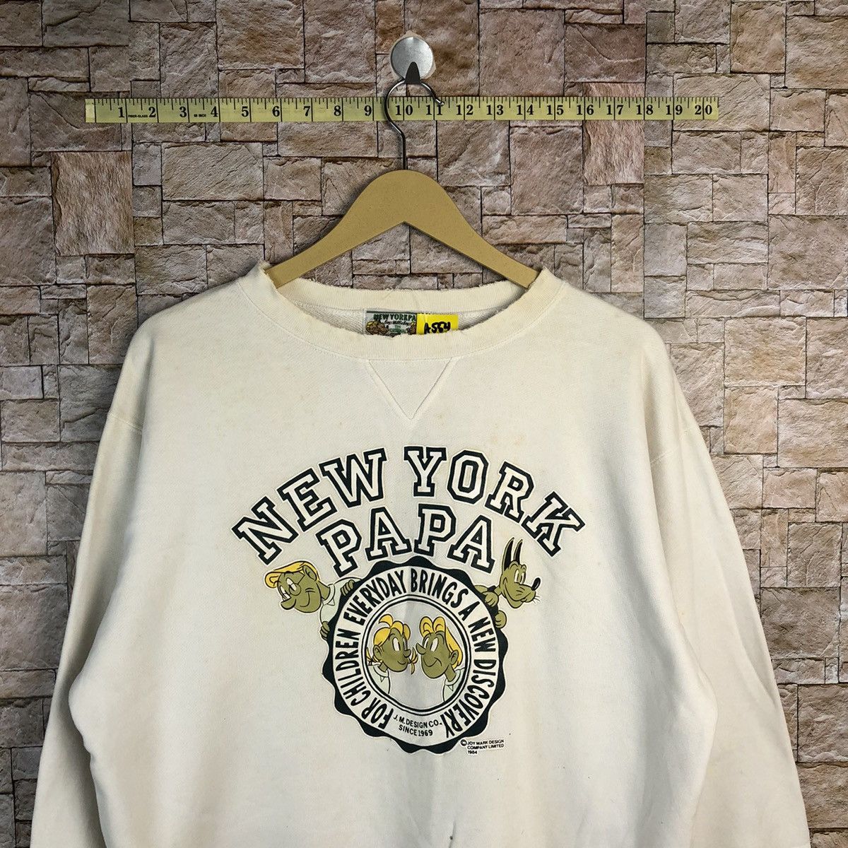 Vintage 1984 New York Papa vintage White Sweatshirt #A554 Size US M / EU 48-50 / 2 - 2 Thumbnail
