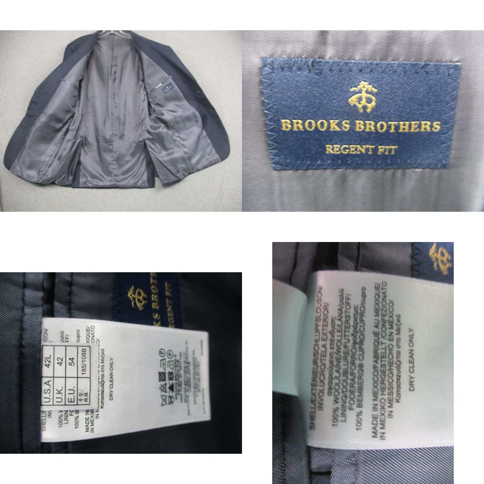 Brooks Brothers Brooks Brothers Blazer Mens 42L Navy Wool Regent Fit Two Button Suit Jacket Blazer Long Notch Lapel Two-Button Front Wool Size 42R - 8 Thumbnail