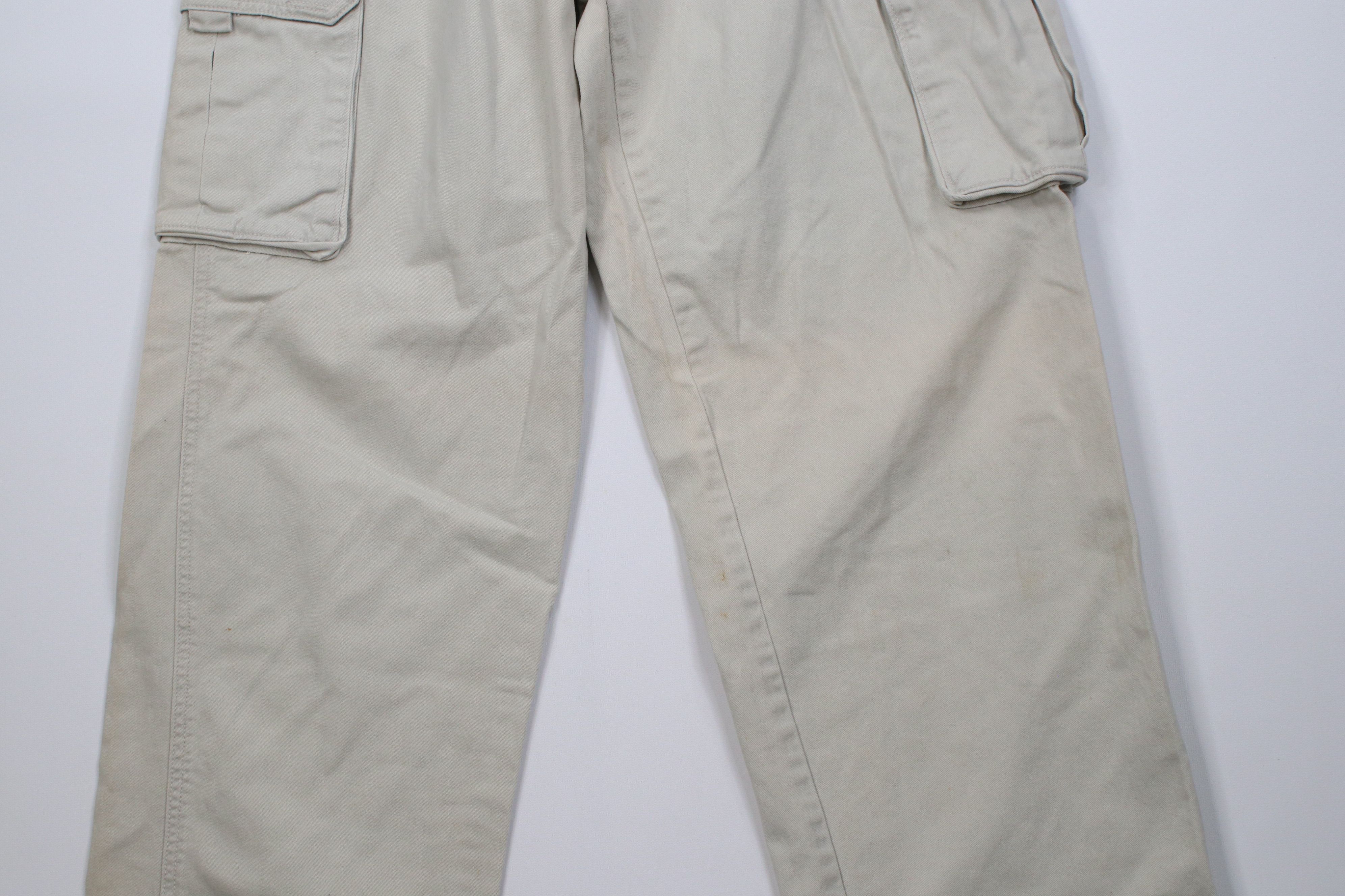 Vintage Vintage 90s Y2K Streetwear Wide Leg Cargo Pants Stone Cotton Size US 32 / EU 48 - 3 Thumbnail