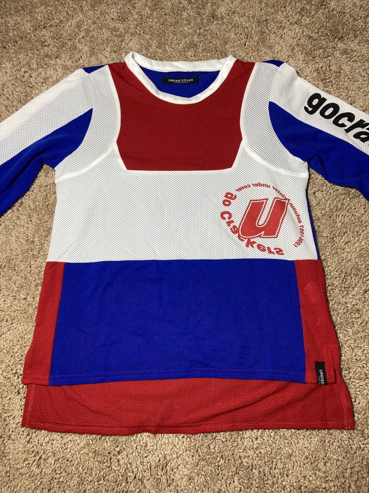 Jun Takahashi AW96 Undercover Go Crackers! Mesh BMX Jersey 1996 90s Hockey Size US S / EU 44-46 / 1 - 2 Thumbnail