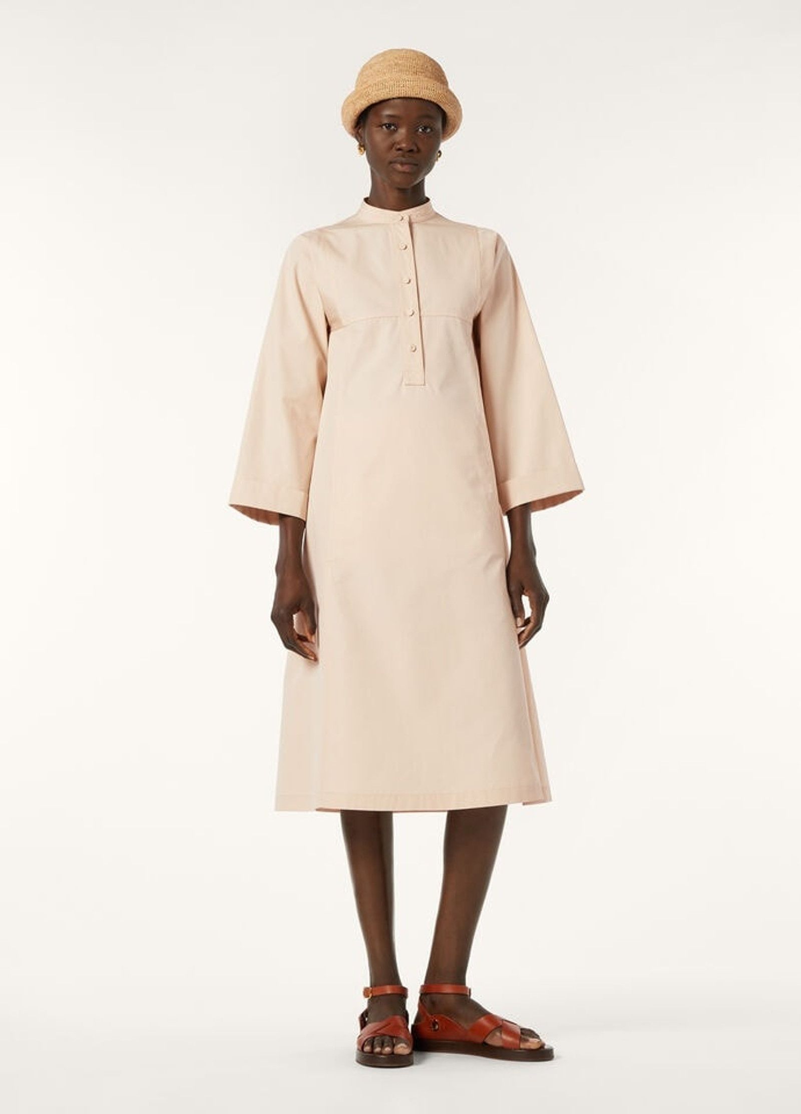 Loro Piana o1srvl11e0526 FAP0312 Anabelle Midi Dress in Pink Size XS / US 0-2 / IT 36-38 - 2 Thumbnail