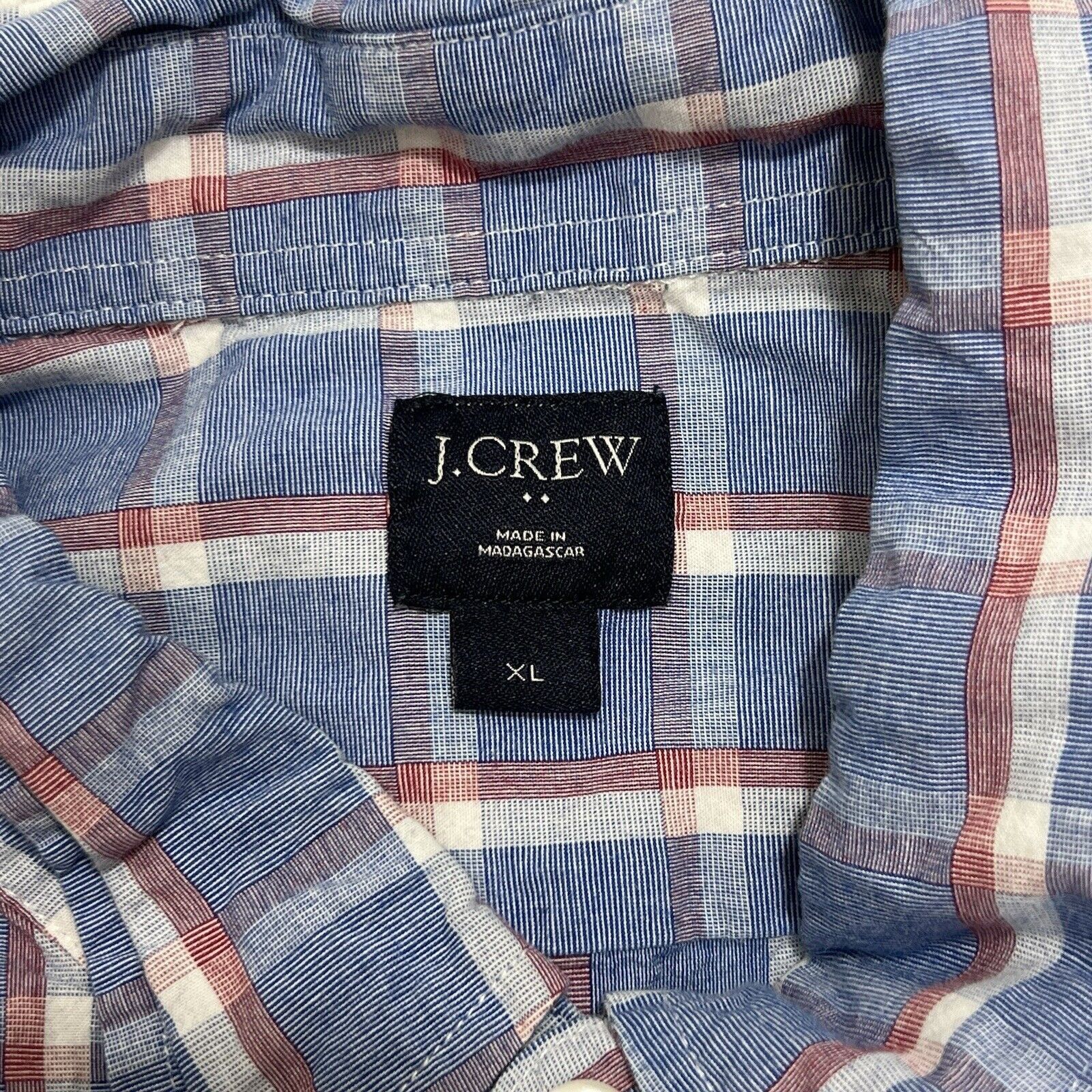 J.Crew J. Crew Blue Red White Plaid Striped Pocket Dress Shirt Size US XL / EU 56 / 4 - 3 Thumbnail