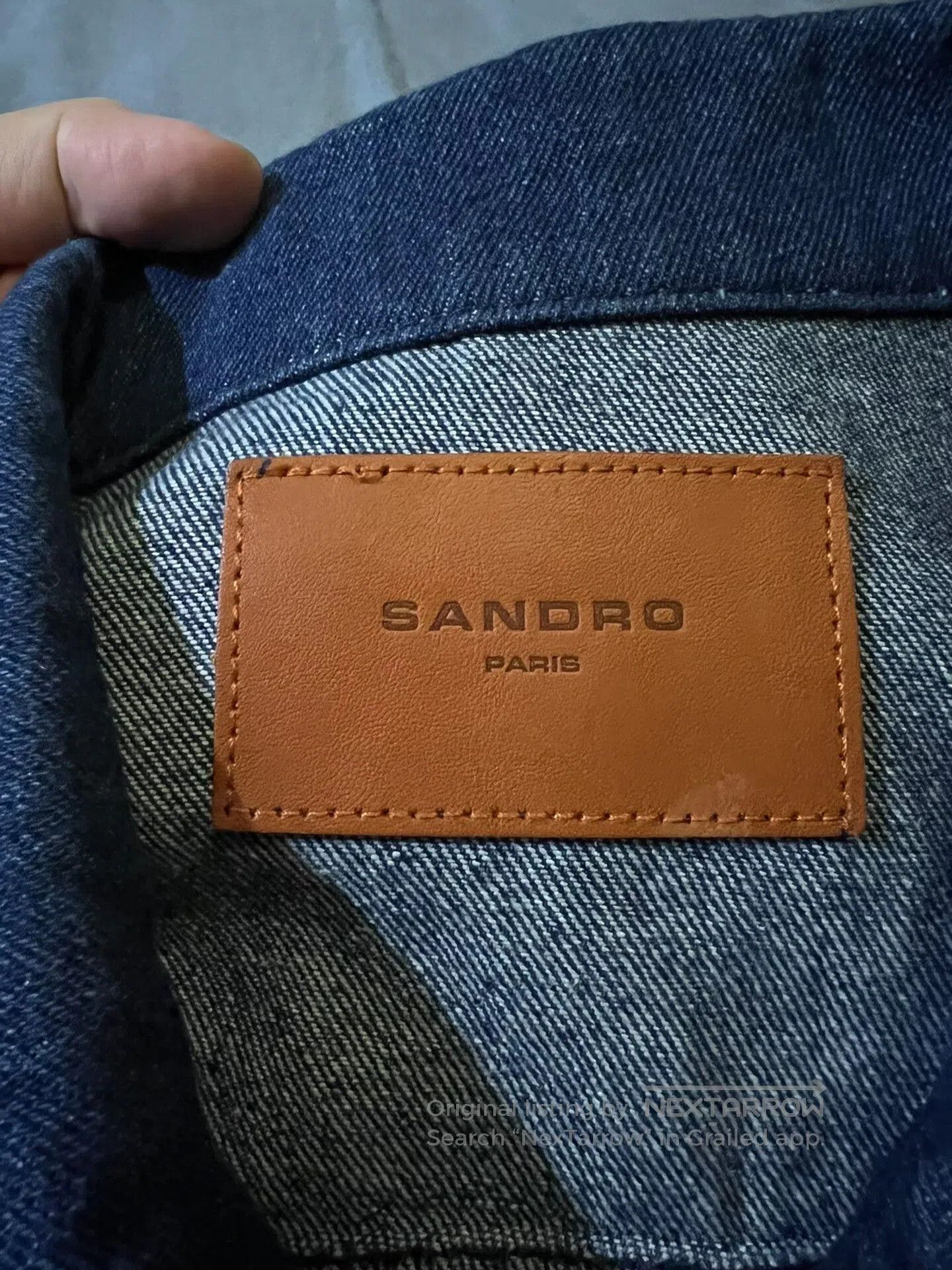 Sandro sandro embroidered denim jacket in dark blue. Size US XL / EU 56 / 4 - 5 Thumbnail