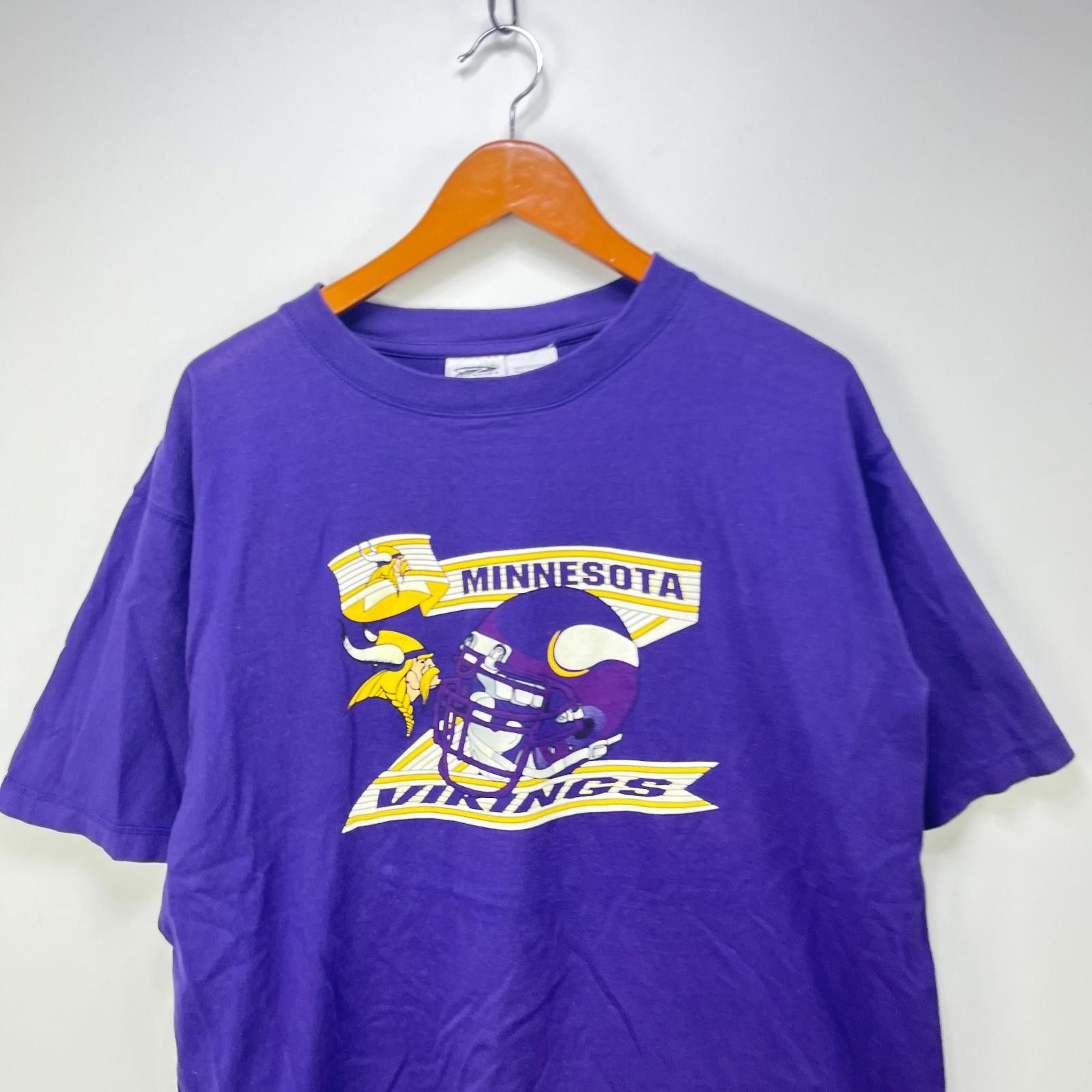 Designer Vintage 90s NFL Minnesota Vikings Purple T-Shirt Size ONE SIZE - 2 Thumbnail