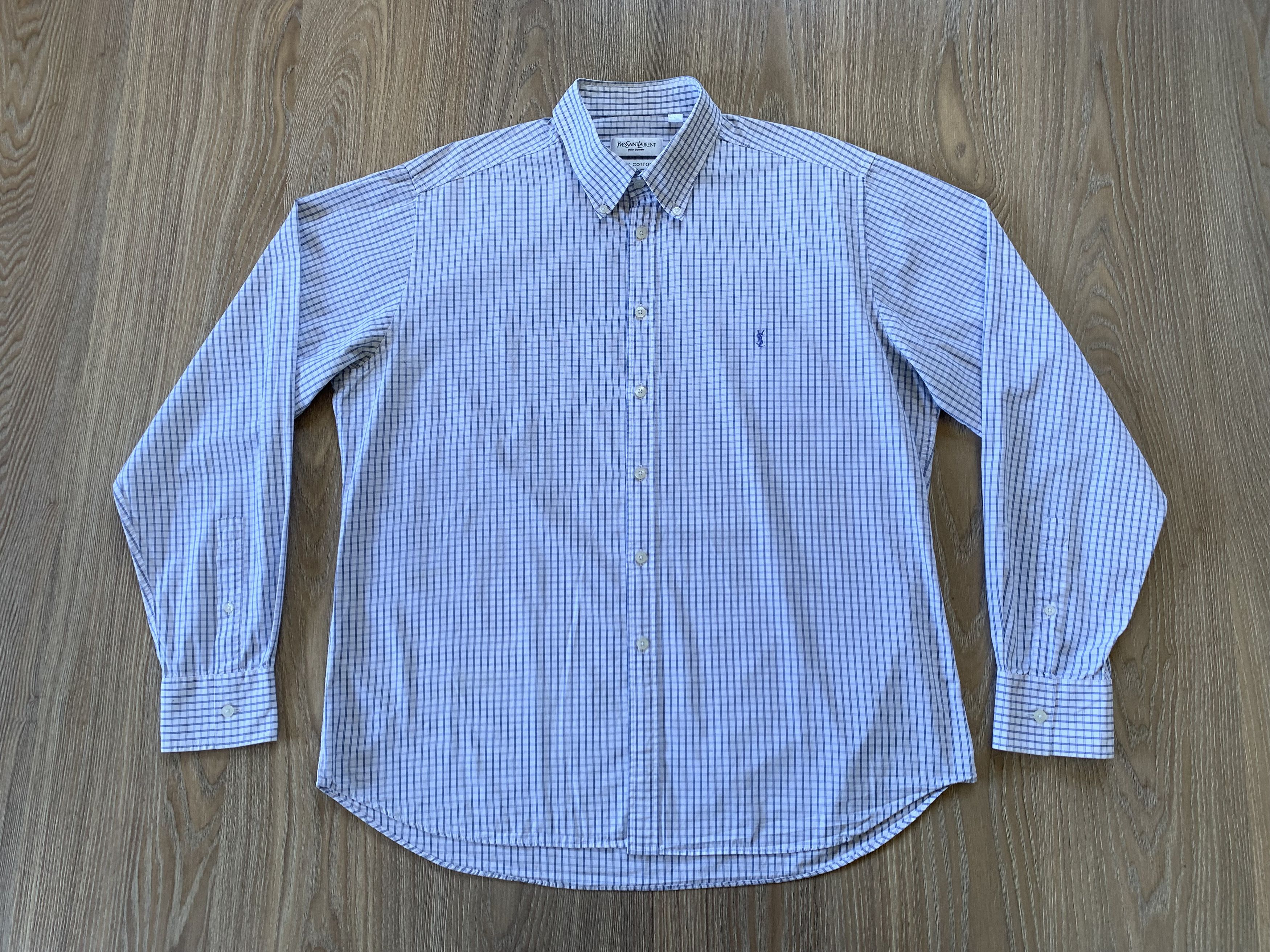 Yves Saint Laurent Vintage Yves Saint Laurent Plaid Long Sleeve Shirt Size US XL / EU 56 / 4 - 2 Thumbnail
