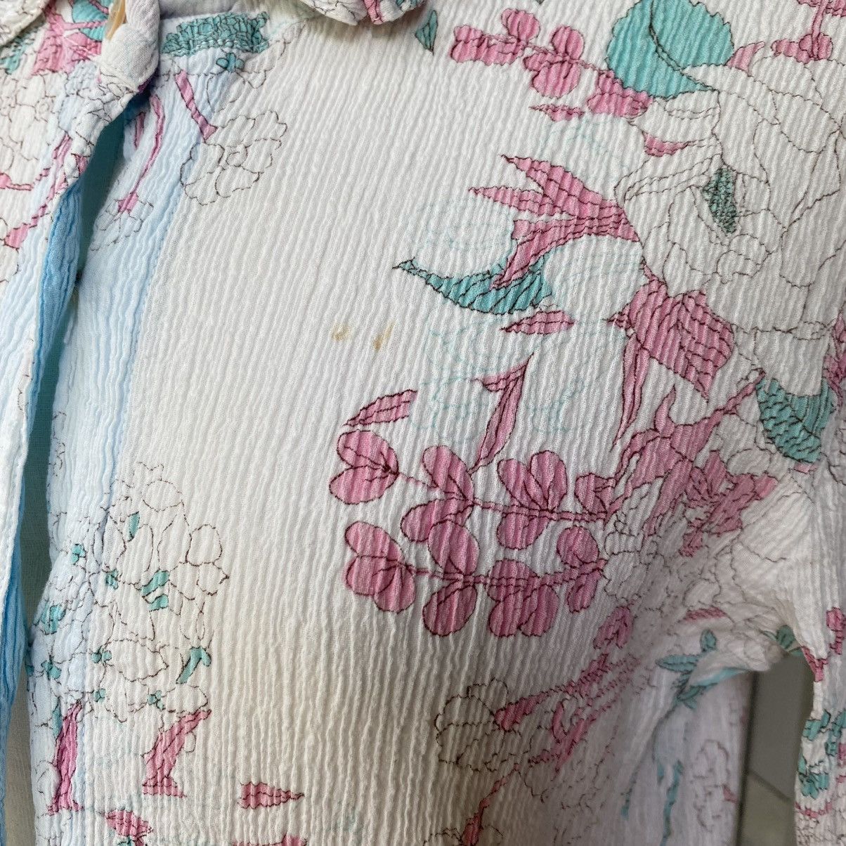 Tsumori Chisato Tsumori Chisato White Floral Print Long Sleeve Blouse Size XS / US 0-2 / IT 36-38 - 13 Thumbnail