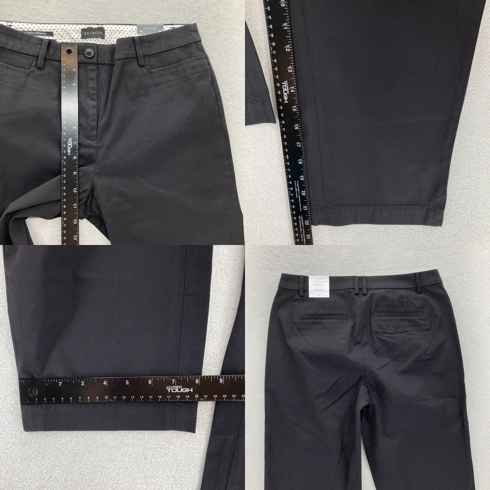 Talbots Talbots Skimmer Pants Women's 8 Black Stretch Fabric Slim Leg Cropped Regular Inseam 22 Size 30" / US 8 / IT 44 - 8 Thumbnail