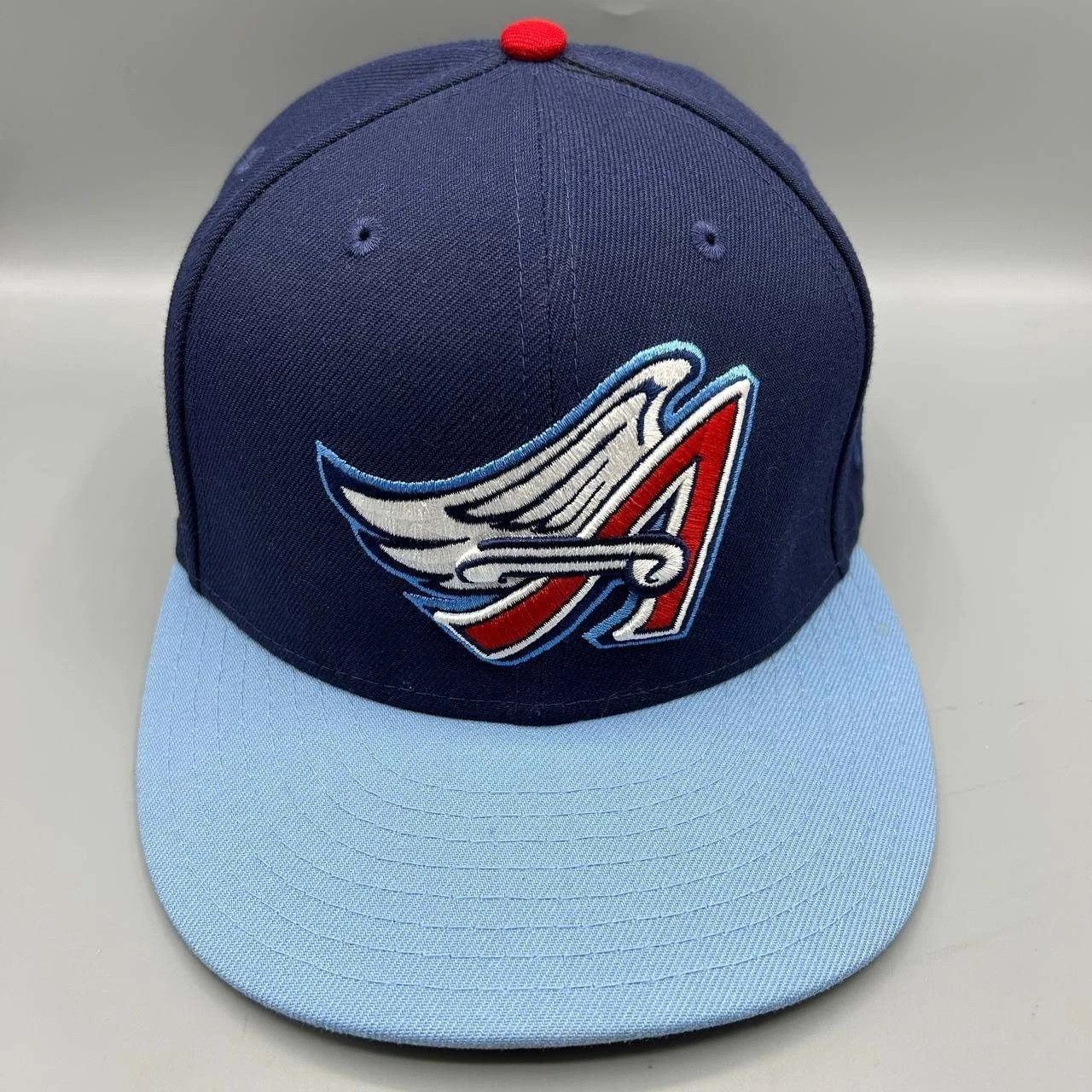 New Era Los Angeles LA Angels Hat Men 7 3/8 Blue MLB Fitted Cap Size ONE SIZE - 1 Thumbnail