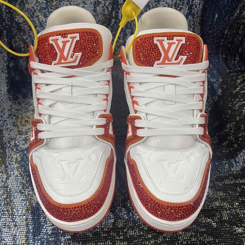Louis Vuitton Louis Vuitton Orange Low-Top Trainer Sneakers -2505 Size US 8.5 / EU 41-42 - 1 Thumbnail