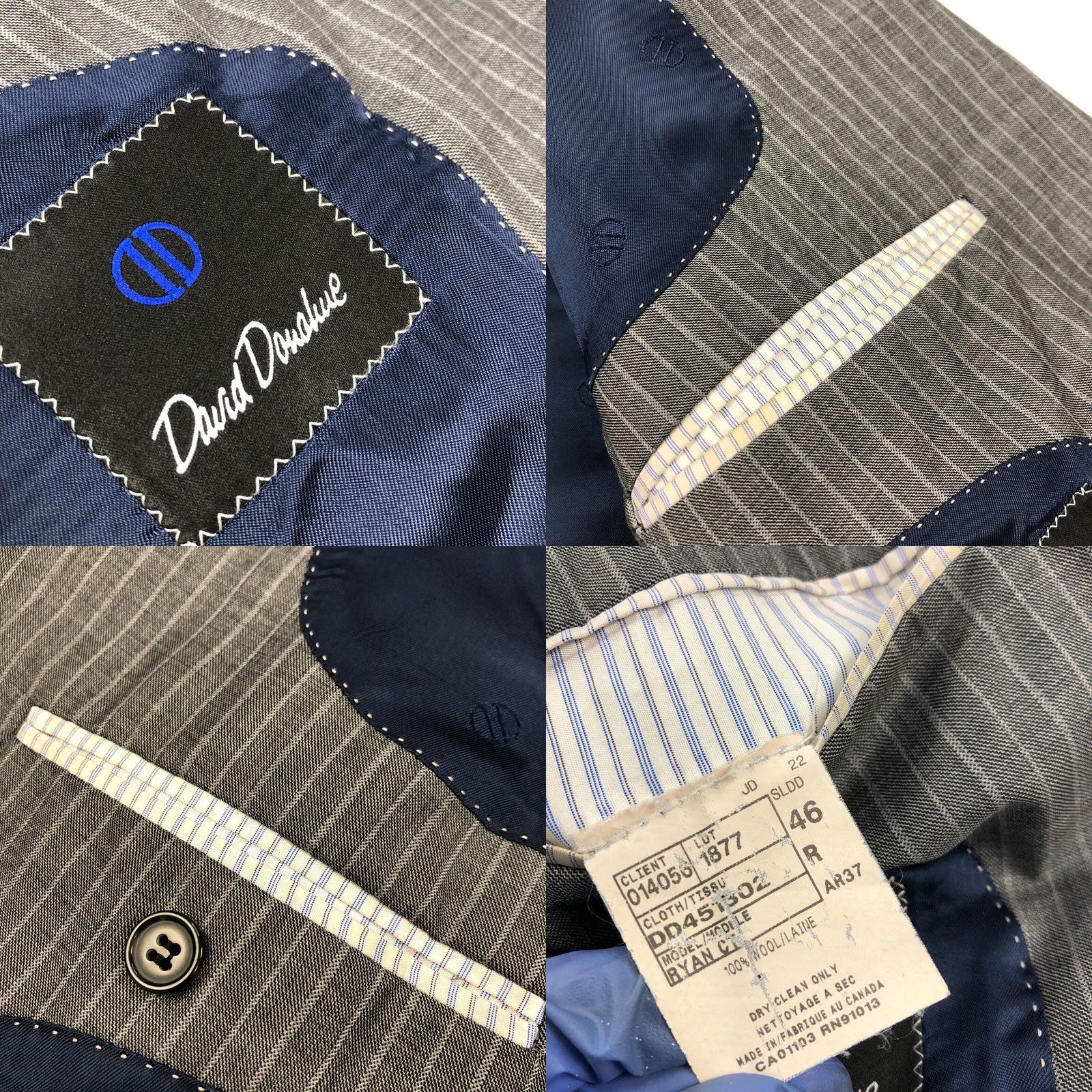 David Donahue David Donahue 46R Wool Blend Sport Coat Jacket Size US S / EU 44-46 / 1 - 9 Thumbnail