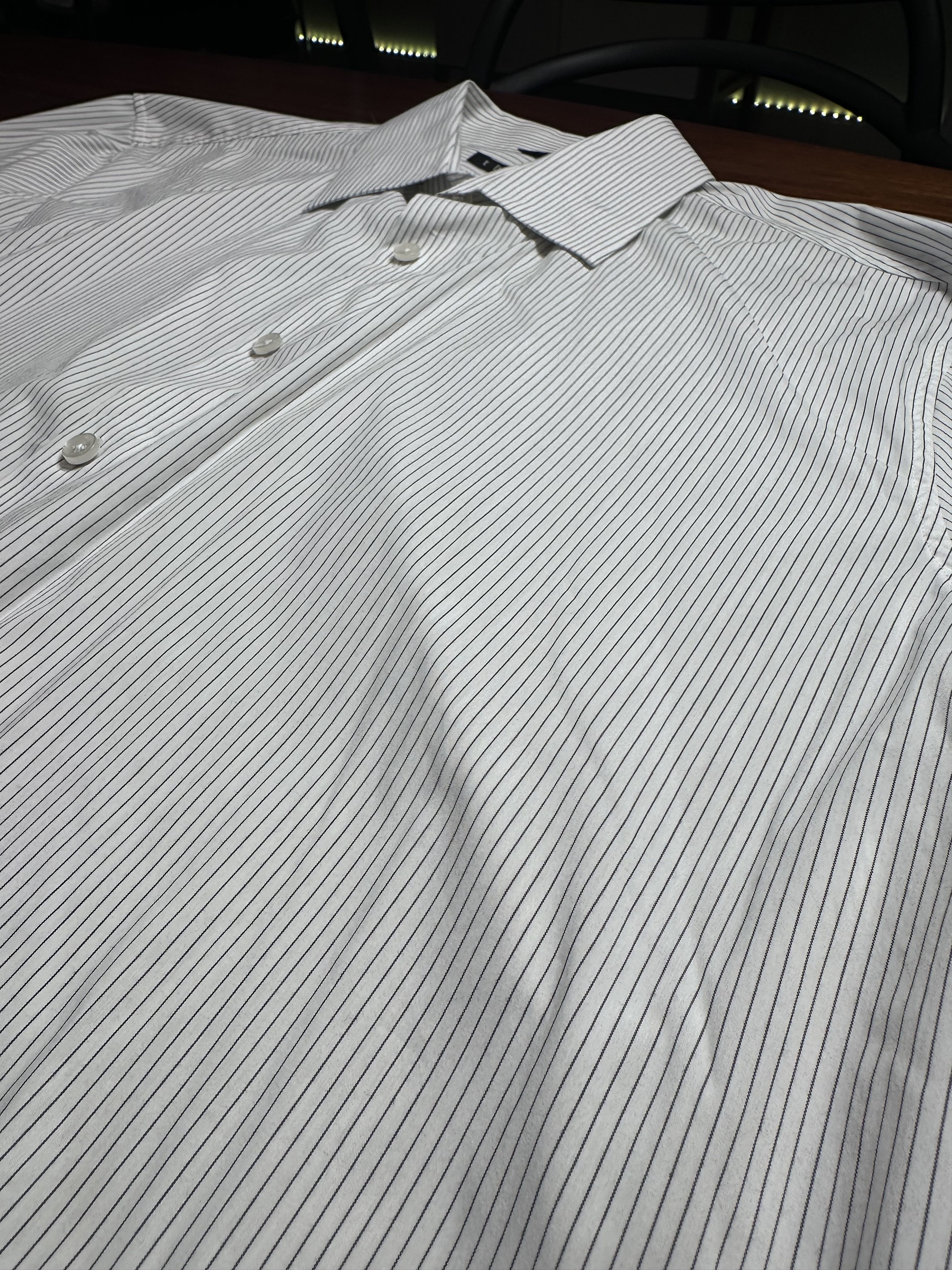 Theory Theory Pinstripe Dress Shirt White XXL Never Worn Size US XXL / EU 58 / 5 - 3 Thumbnail