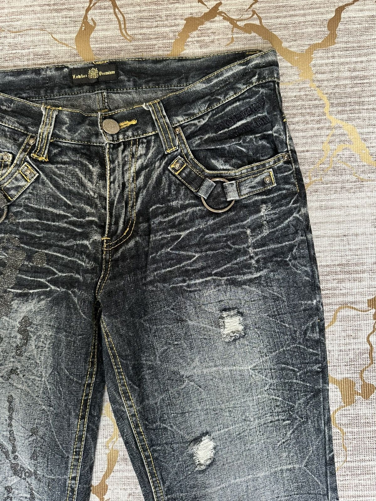 Tornado Mart FLARE Lowbox Premium Distressed Claw Marks Design Denim Size US 32 / EU 48 - 11 Thumbnail