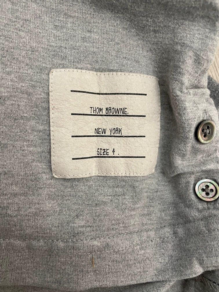 Thom Browne Thom Browne Gray four-striped long-sleeved T-shirt 2505-Nex Size US XL / EU 56 / 4 - 6 Thumbnail
