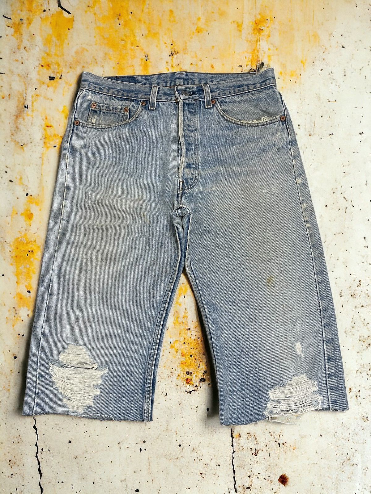 Levi's Vintage USA Levis 501 Distressed Rusty Cut Denim Size US 31 - 1 Thumbnail