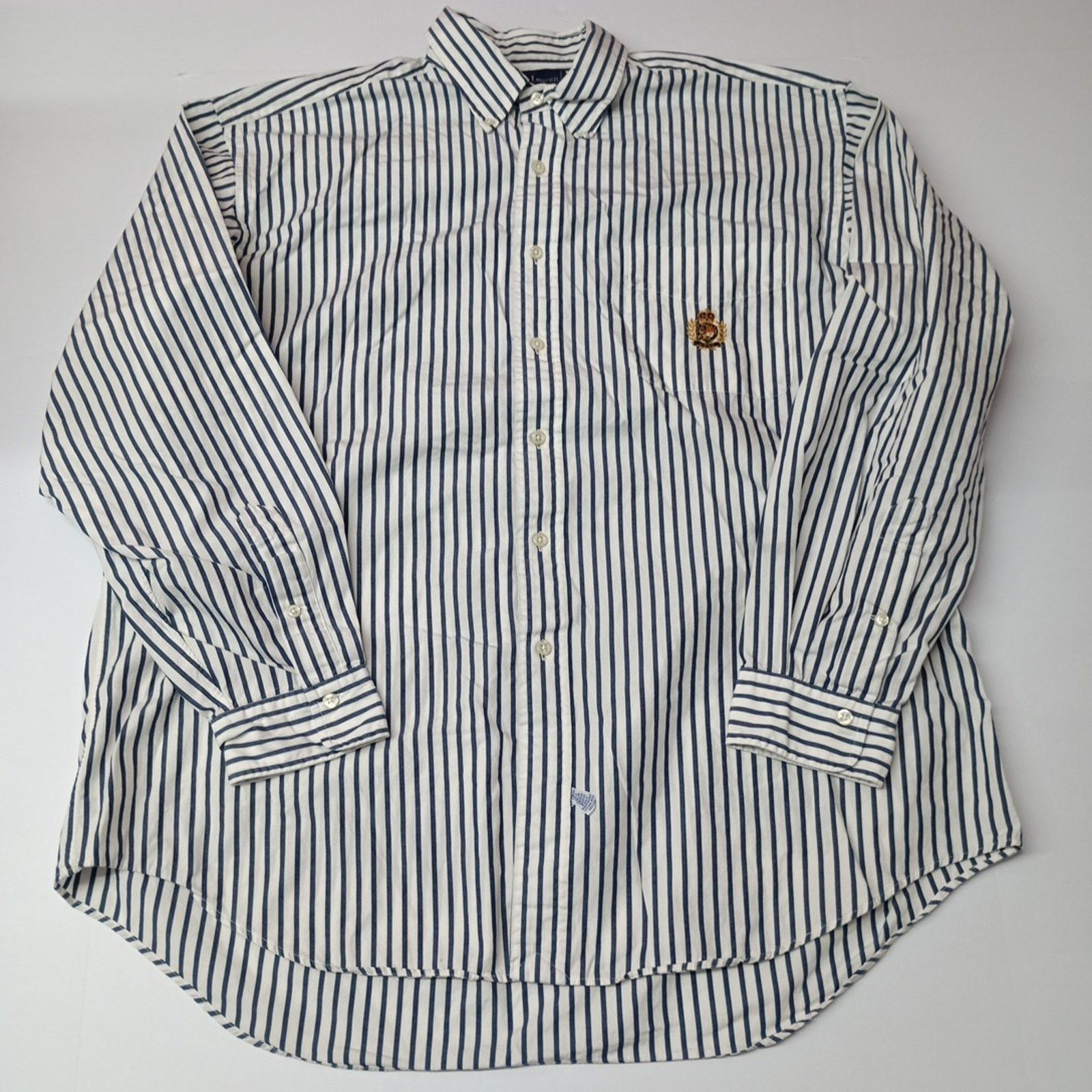 Polo Ralph Lauren Vintage Polo Ralph Lauren Striped Blue/White Shirt Size XL Size US XL / EU 56 / 4 - 1 Thumbnail