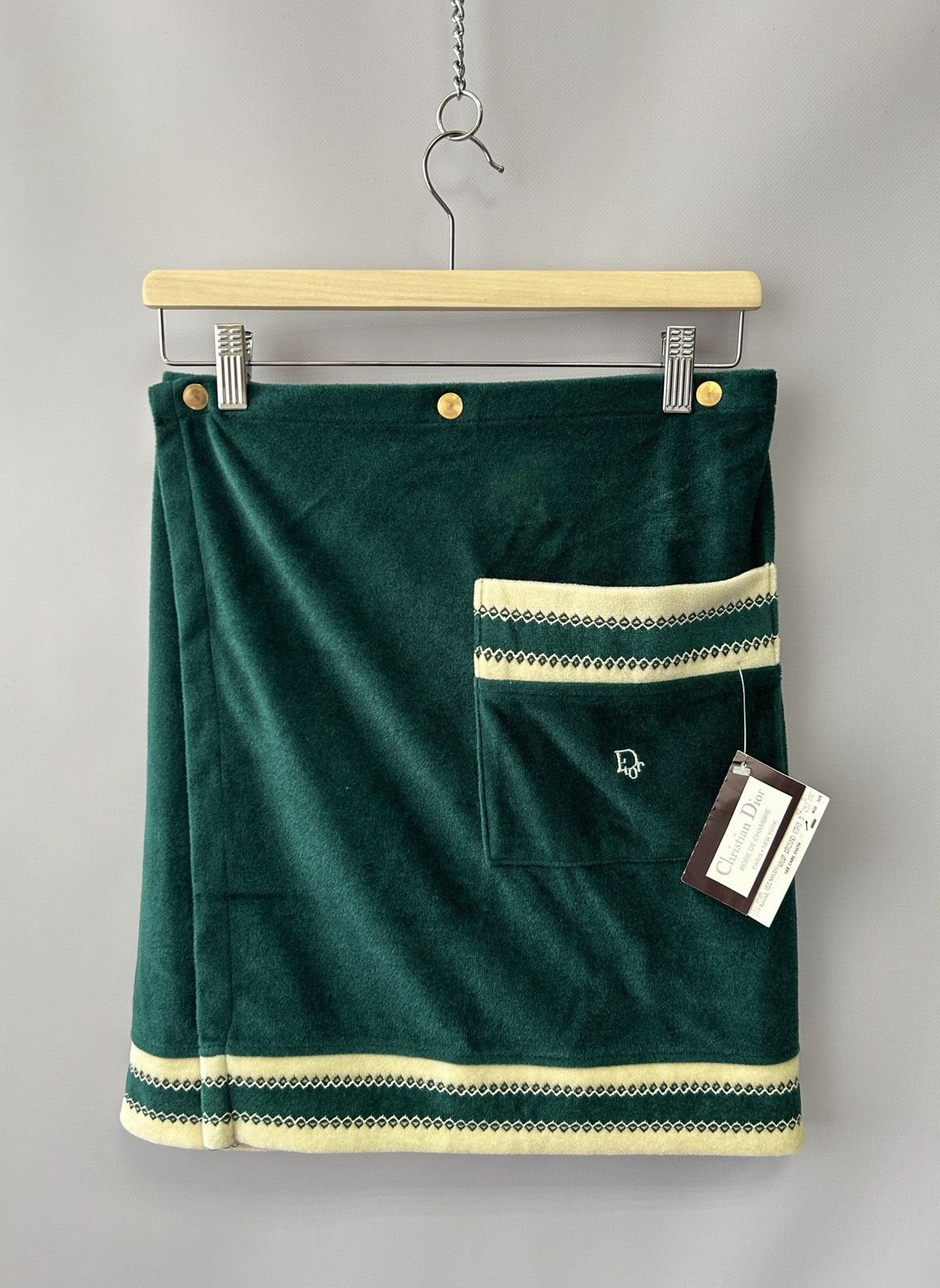 Christian Dior Monsieur × Designer × Dior Christian Dior Robe De Chambre Logo Velvet Wrap Skirt OS Size 28" / US 6 / IT 42 - 17 Thumbnail