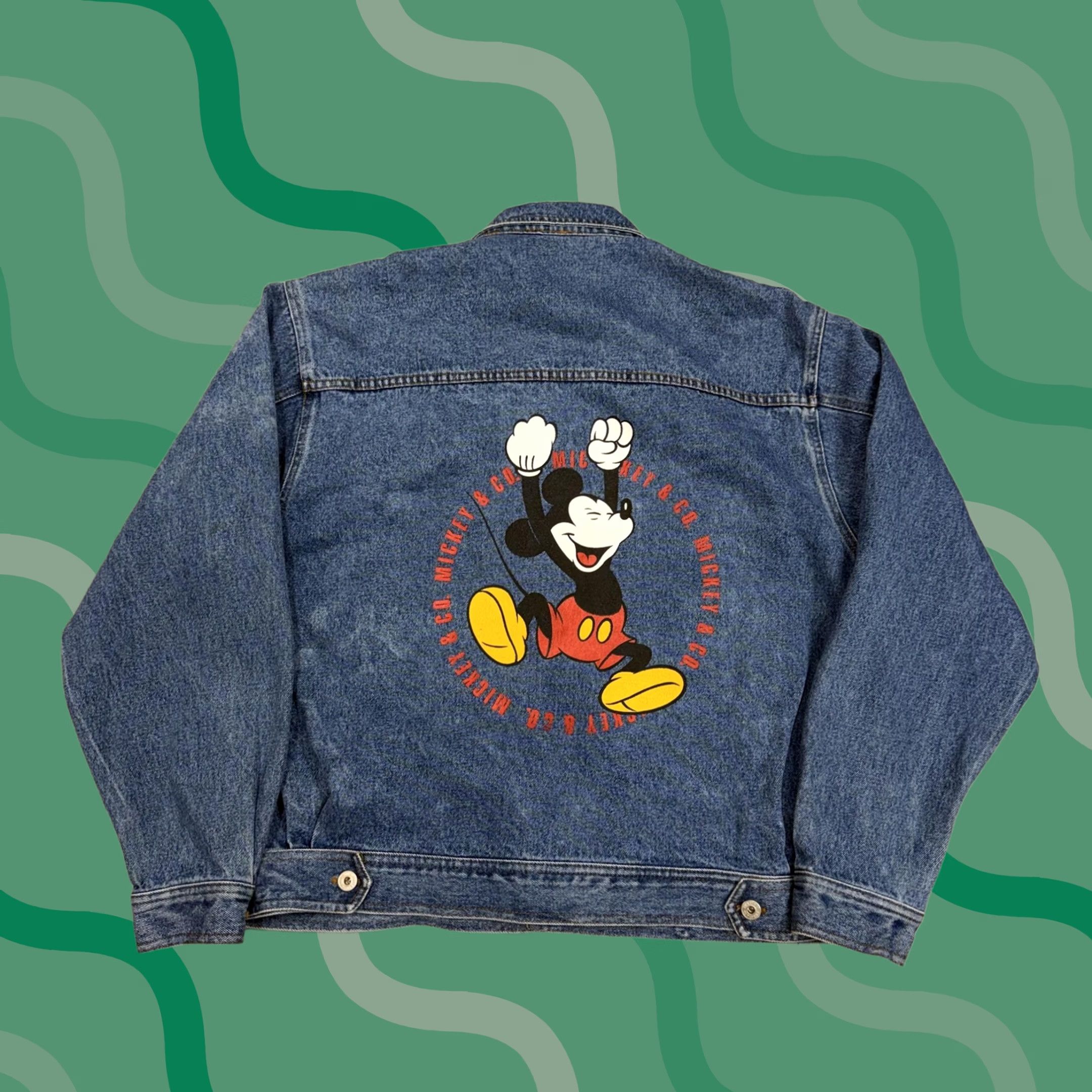 Mickey & Co. VINTAGE Mickey & Co Jacket Mens L Blue Denim Bomber 90s Cartoon Embroidered Logo Pockets Collared Size US L / EU 52-54 / 3 - 1 Thumbnail