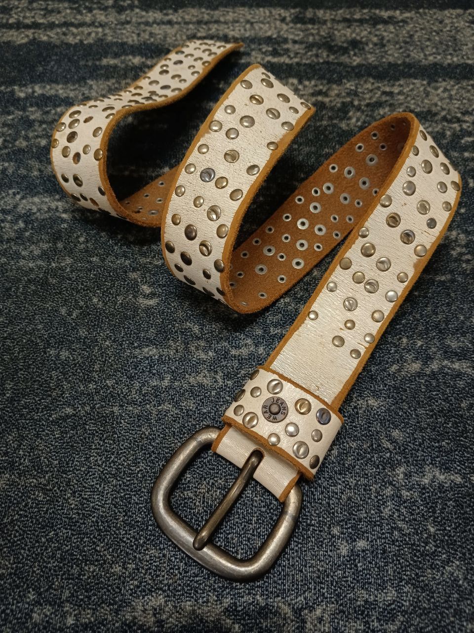 Leather STUDDED WEAR JEANS LEATHER BELT(SIZE 28-34) Size ONE SIZE - 1 Thumbnail