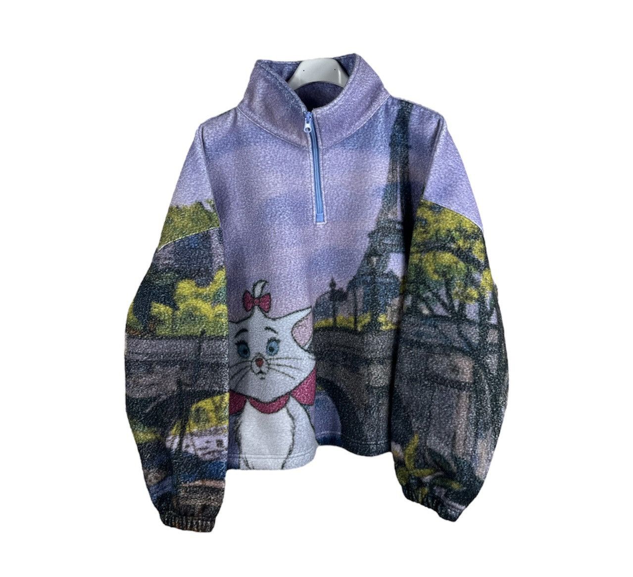 Vintage Disney fleece sherpa full print Paris Eiffel Tower
