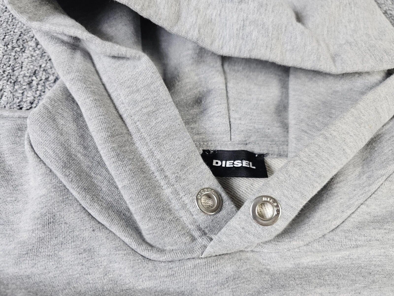 Diesel Diesel S-Ginn Denim Division Spellout Logo Hoodie Gray Men M Size US M / EU 48-50 / 2 - 7 Thumbnail