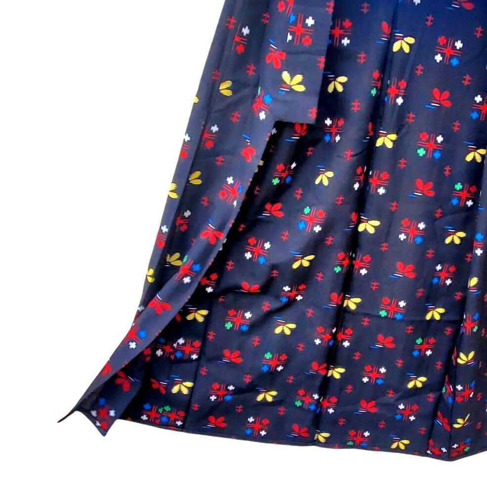 Handmade Vintage Black Kimono Abstract Floral Wool Blend Hand Stitche Size M / US 6-8 / IT 42-44 - 7 Thumbnail