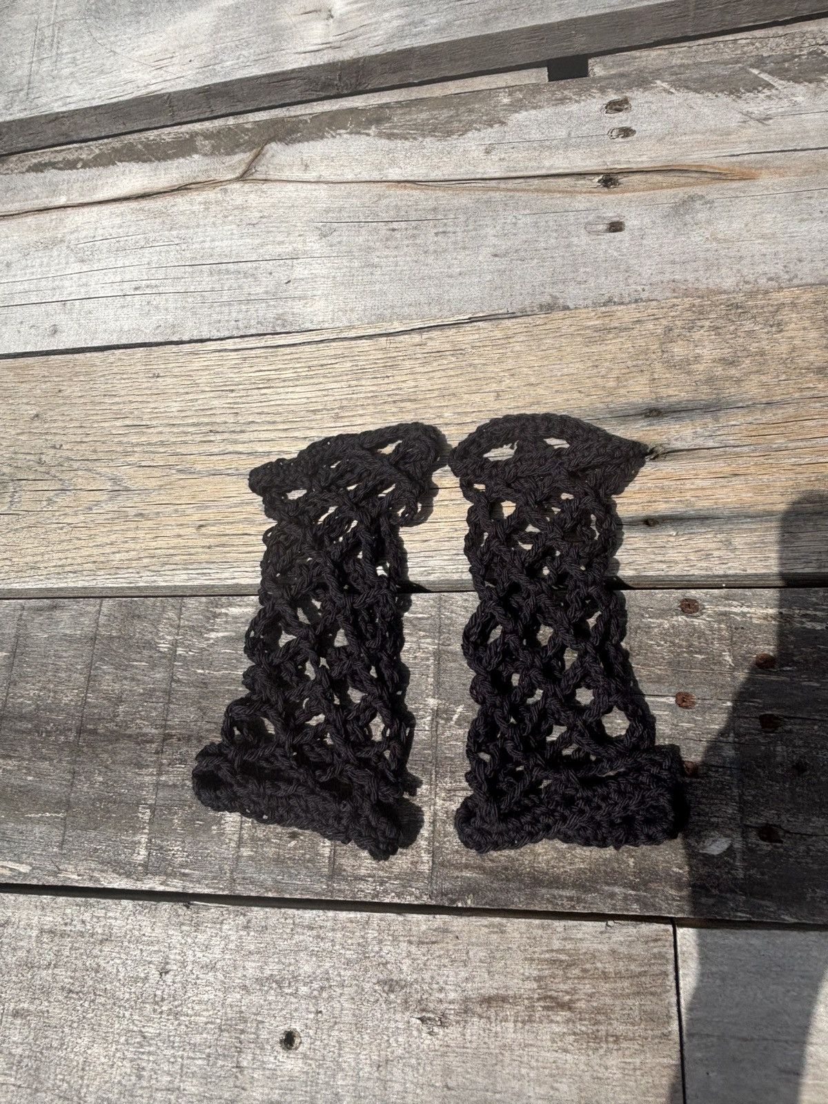 Handmade Crochet Fishnet Fingerless Gloves Size ONE SIZE - 13 Thumbnail