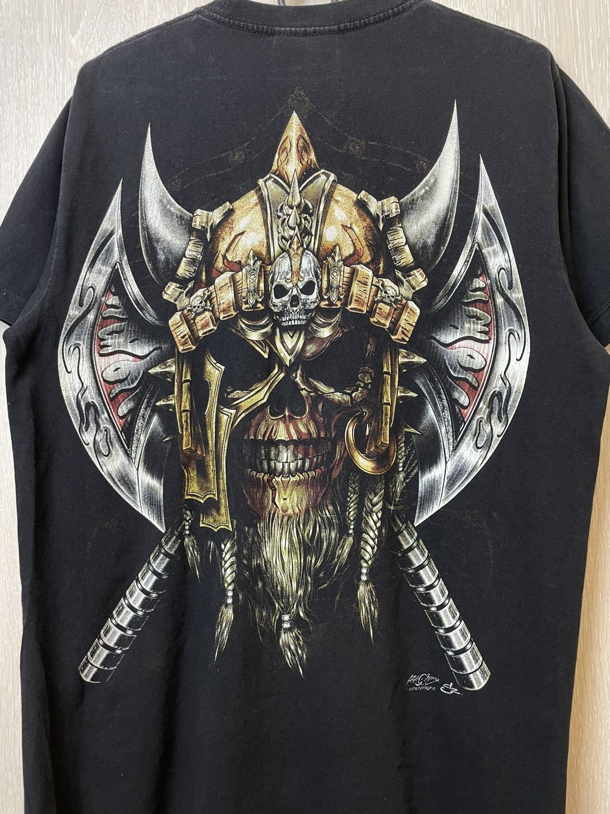Affliction × Band Tees × Vintage CRAZY VINTAGE Y2K ROCK CHANG AFFLICTION WARRIOR T-SHIRT Size US M / EU 48-50 / 2 - 6 Thumbnail