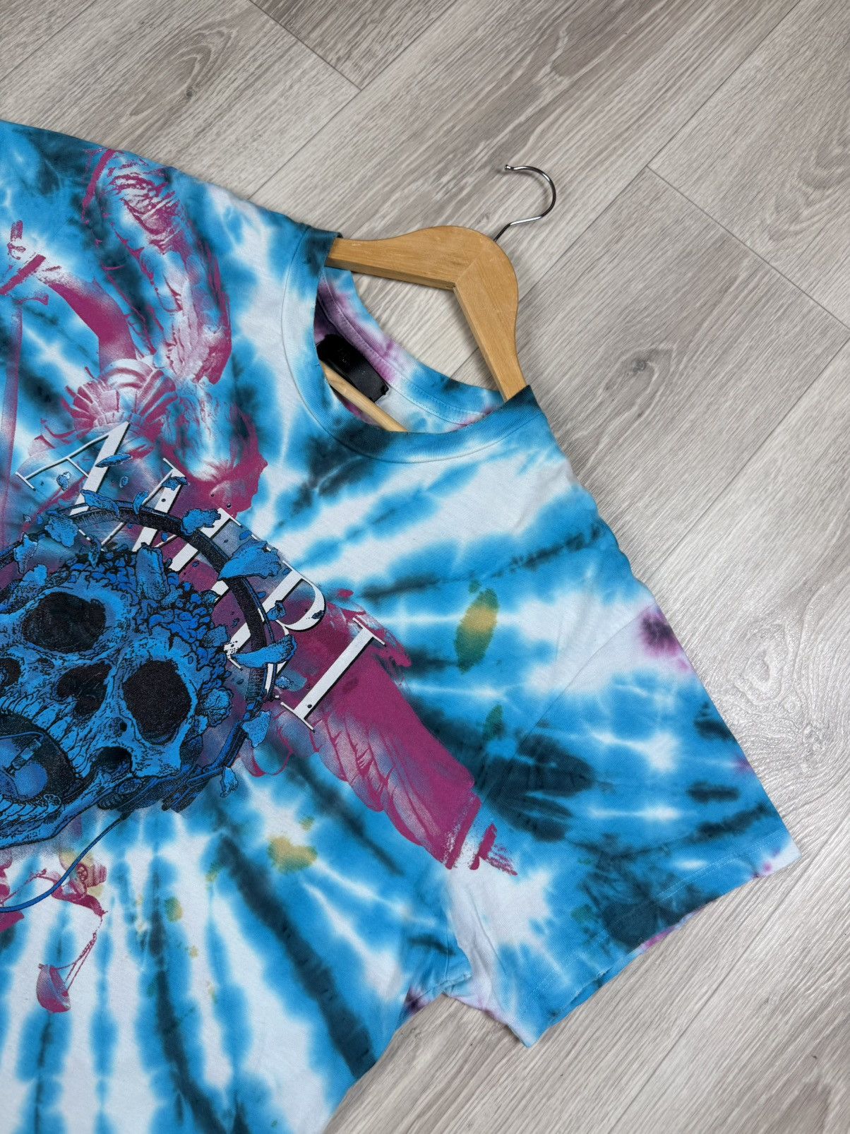 Amiri Amiri Distressed T-Shirt TIE DYE SKULL Size L Size US L / EU 52-54 / 3 - 2 Thumbnail