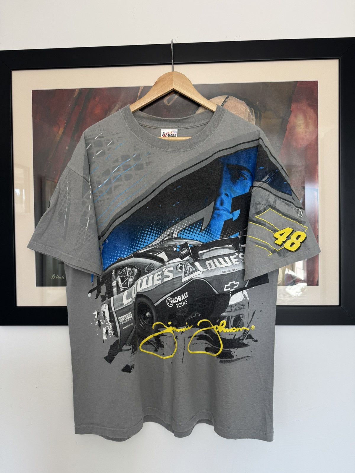 NASCAR Vintage 2000s Nascar Lowe’s Racing Team Graphic T Shirt Rare Size US XL / EU 56 / 4 - 1 Thumbnail