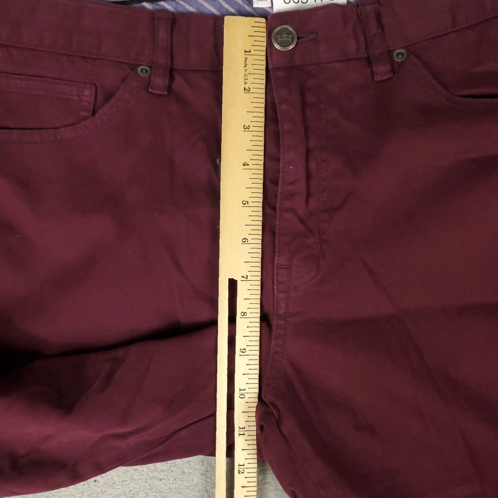 Peter Millar Peter Millar Jeans Mens 35x28 Burgundy 5 Pocket Straight Leg Pants Size US 35 - 4 Thumbnail